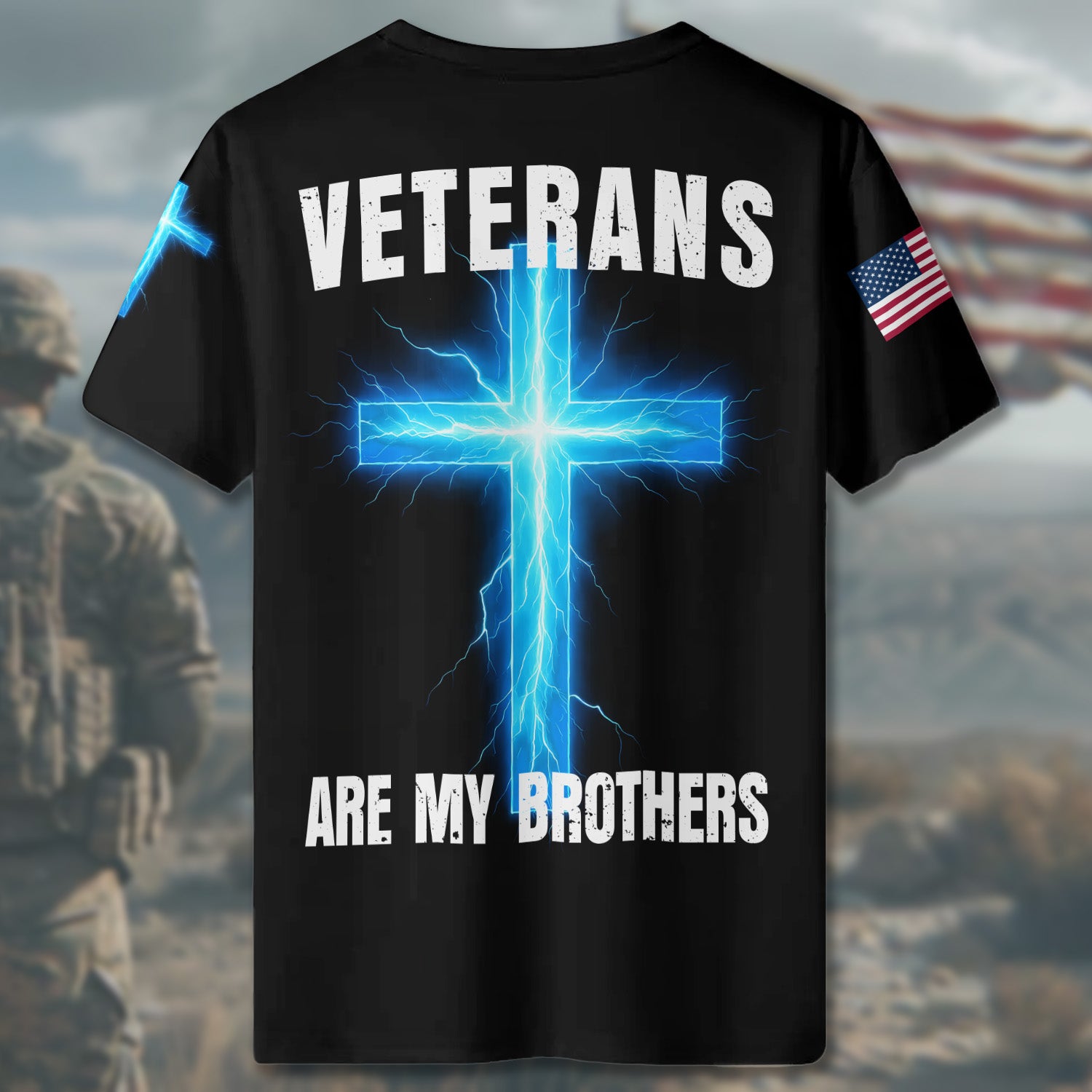I Took a DNA Test God Is My Father Veterans Are My Brothers Bound by Faith and Service All-over Print T-Shirt