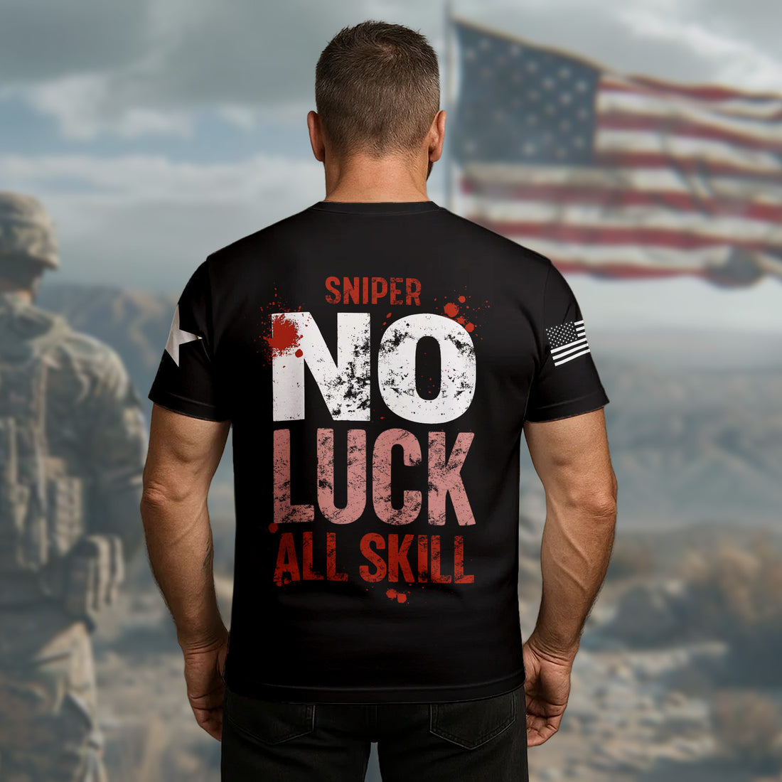 Stay Low Go Fast Kill First Die Last One Shot One Kill No Luck All Skill All-over Print T-Shirt
