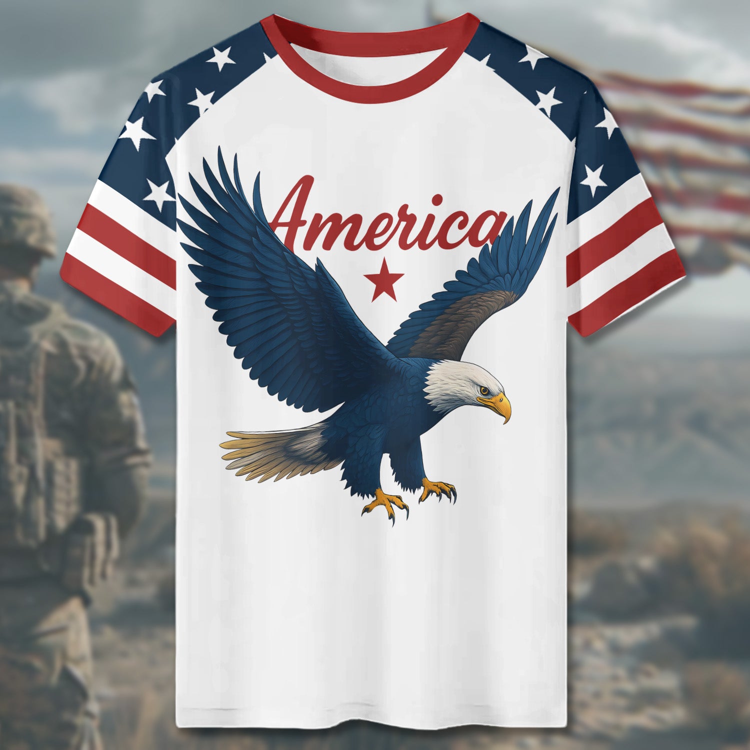 America Freedom Isn’t Free Sacrifice and Service Built This Land of Liberty All-over Print T-Shirt