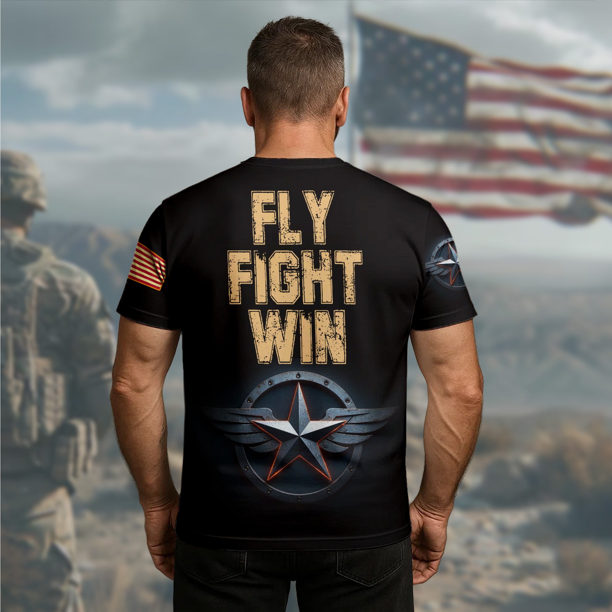 B-2 Spirit U.S. Air Force Fly Fight Win Stealth Power and Precision in Defense of Freedom All-over Print T-Shirt
