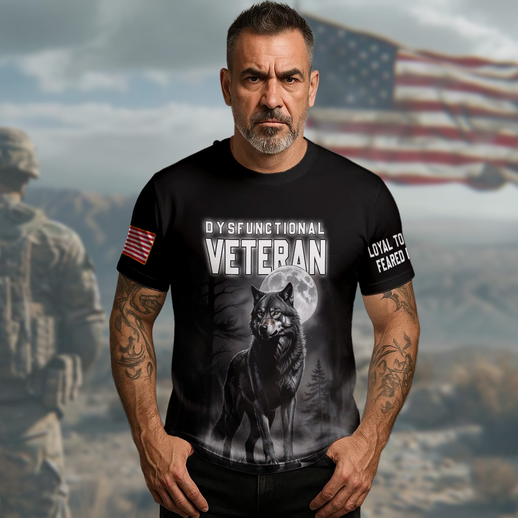 Dysfunctional Veteran All-over Print T-Shirt