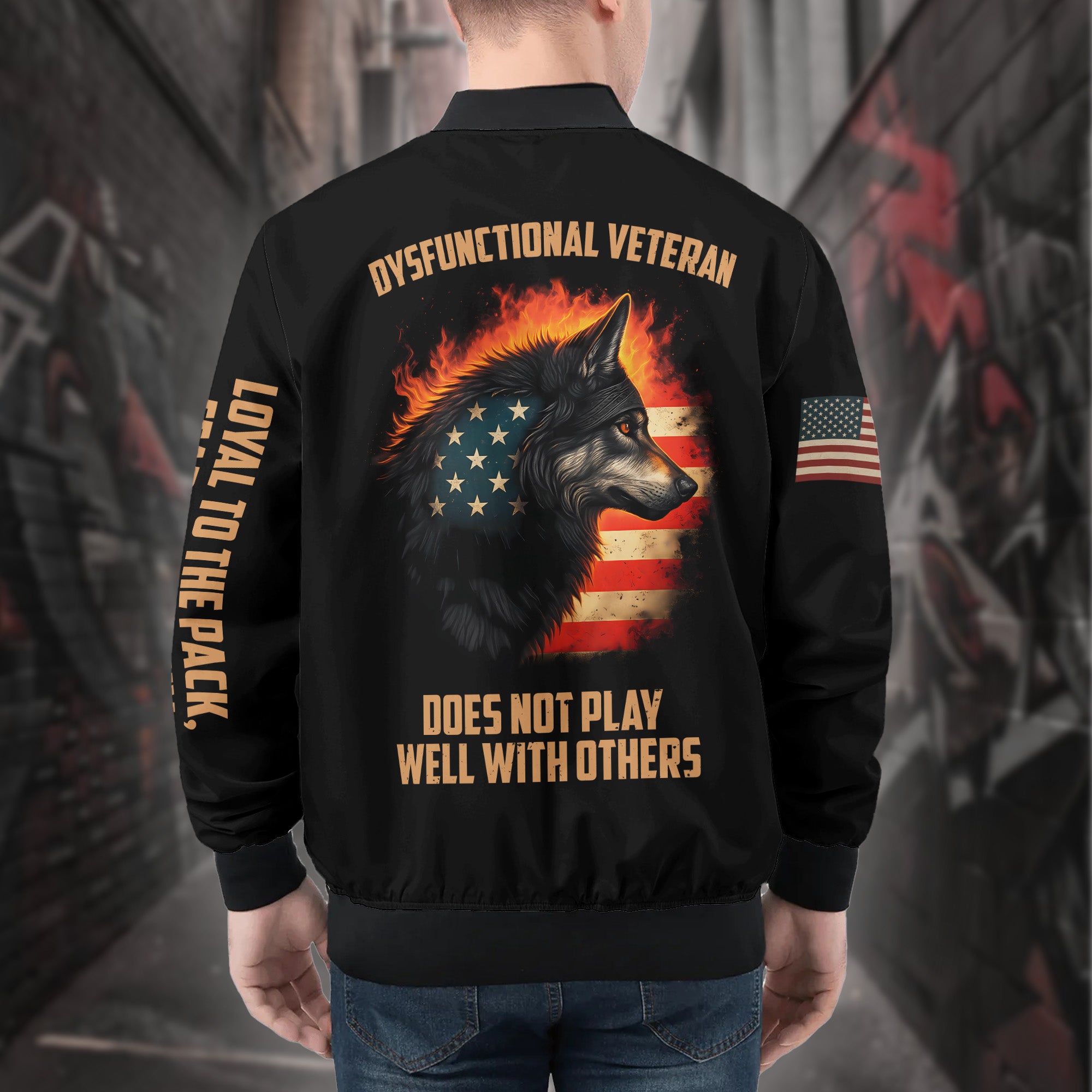 Dysfunctional Veteran All-over Print Bomber Jacket