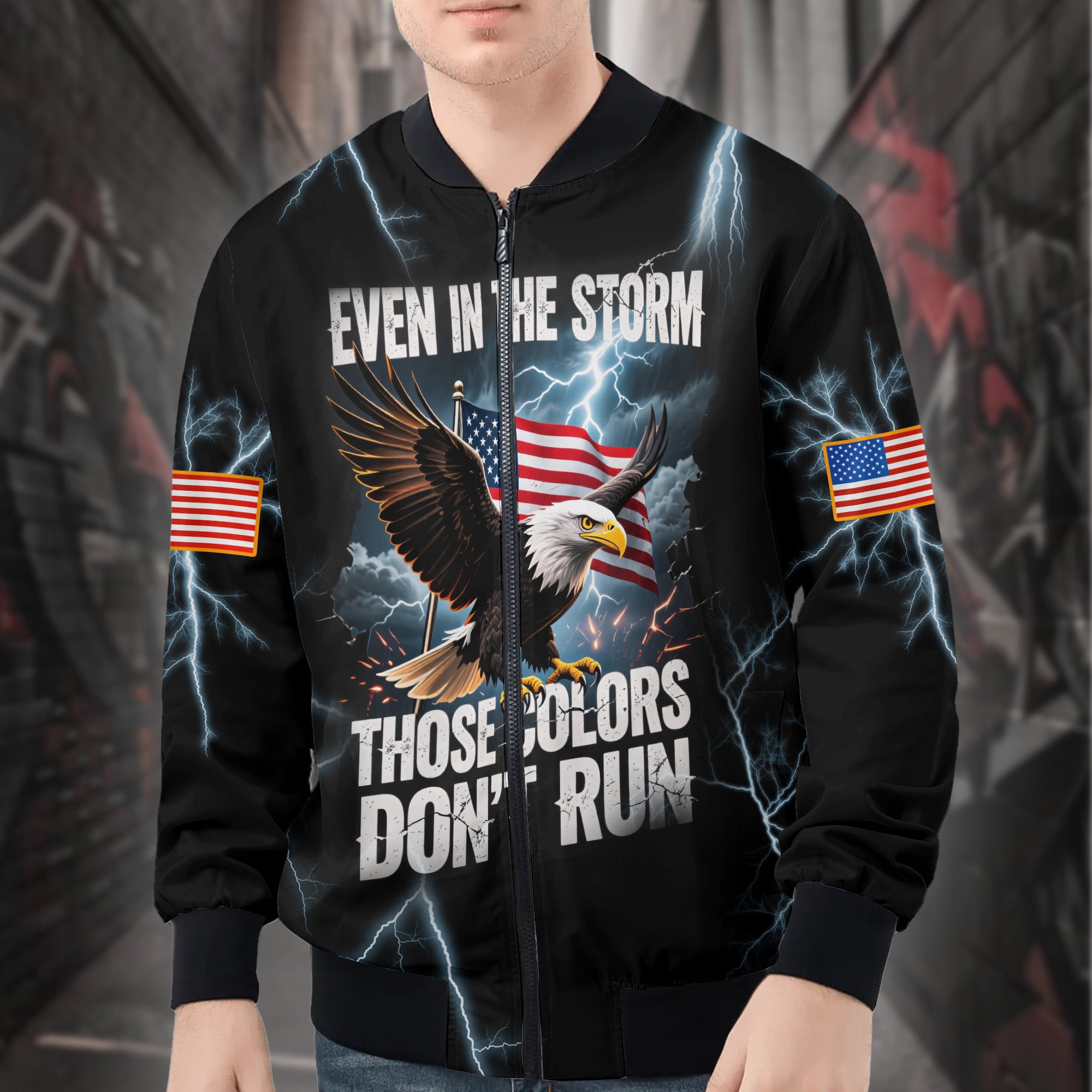 U.S. Veteran Pride All-over Print Bomber Jacket