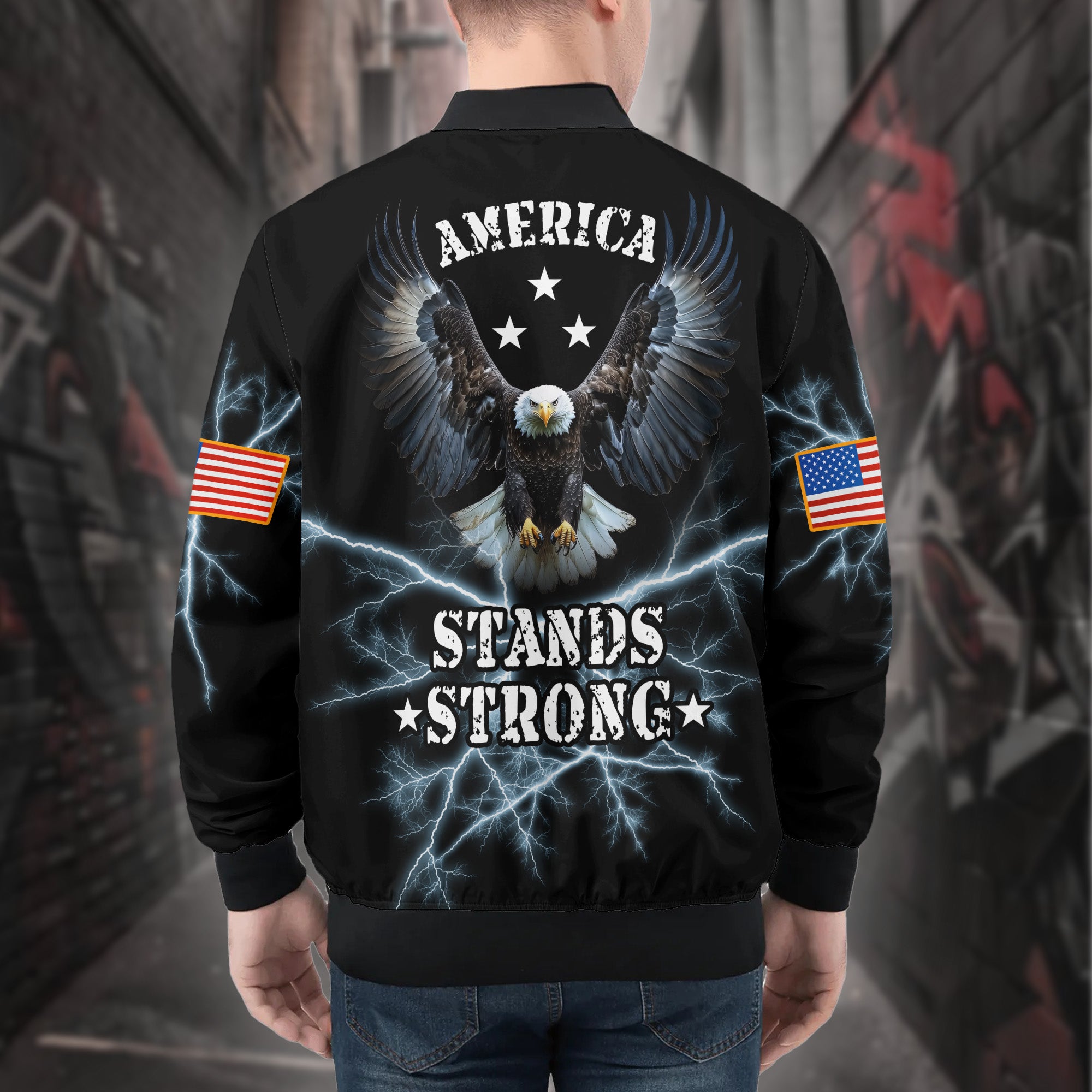 U.S. Veteran Pride All-over Print Bomber Jacket