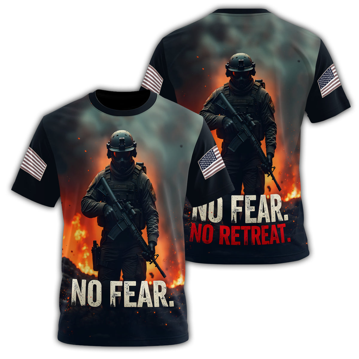 No Fear No Retreat Veteran All-over Print T-Shirt Main image