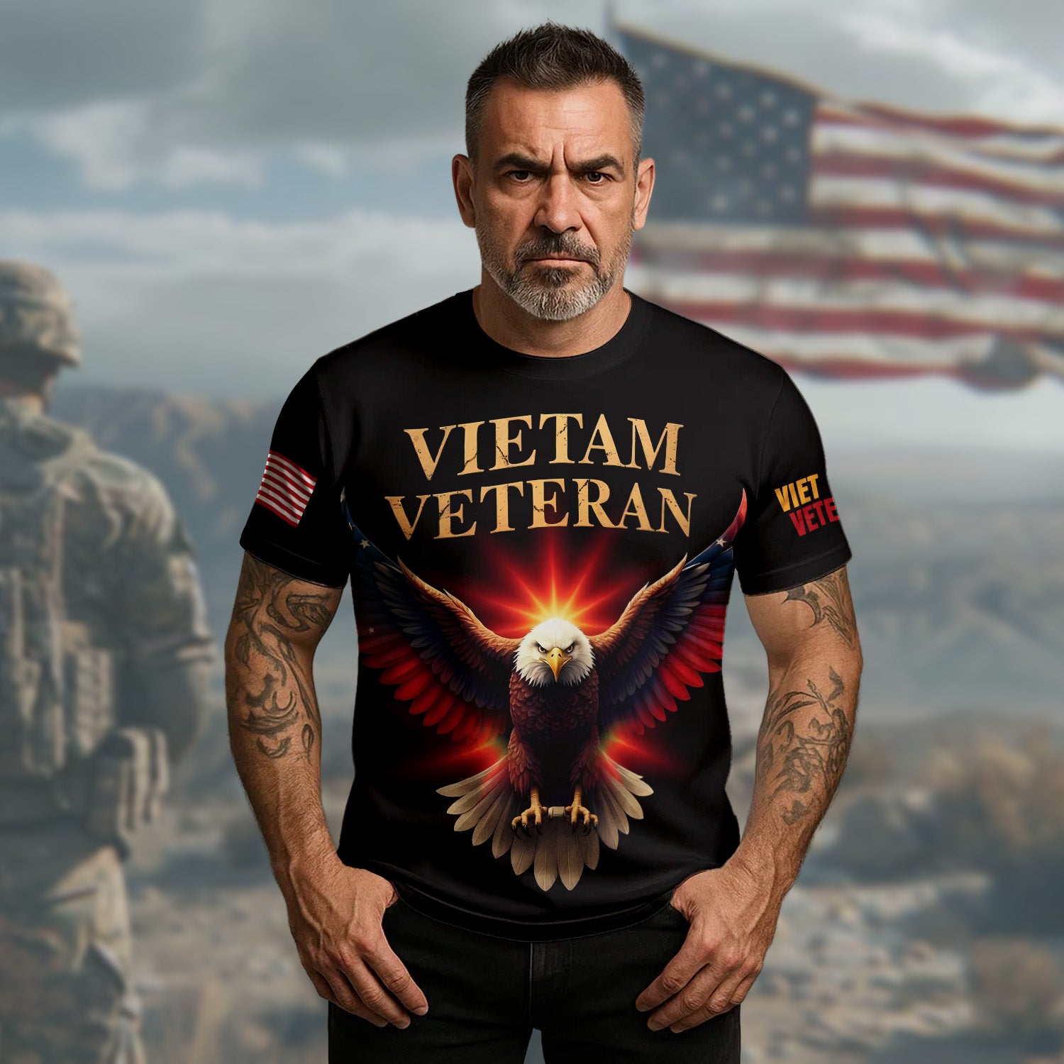 Vietnam Veteran 1959–1975 All-over Print T-Shirt Secondary image