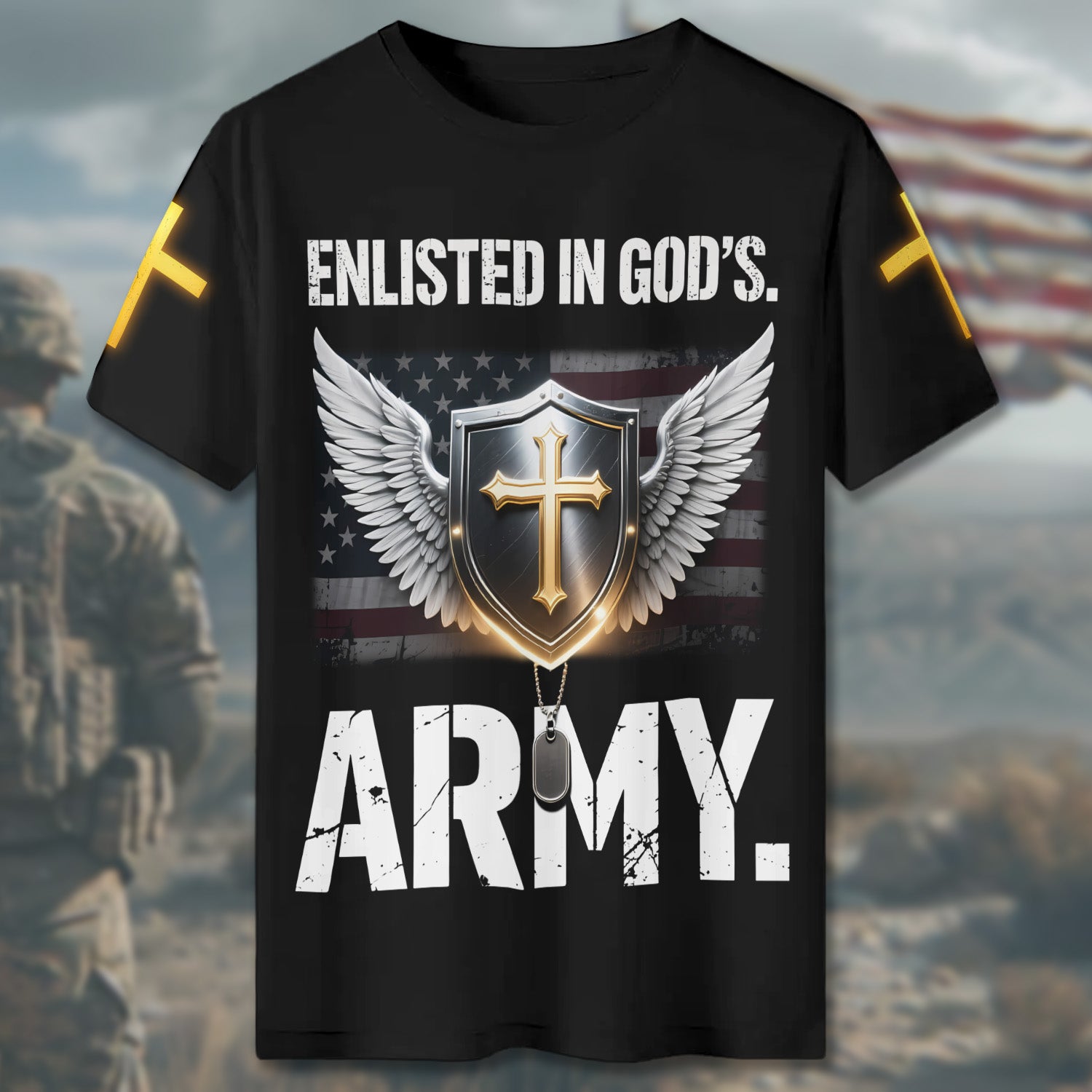 Enlisted in God’s Army All-over Print T-Shirt