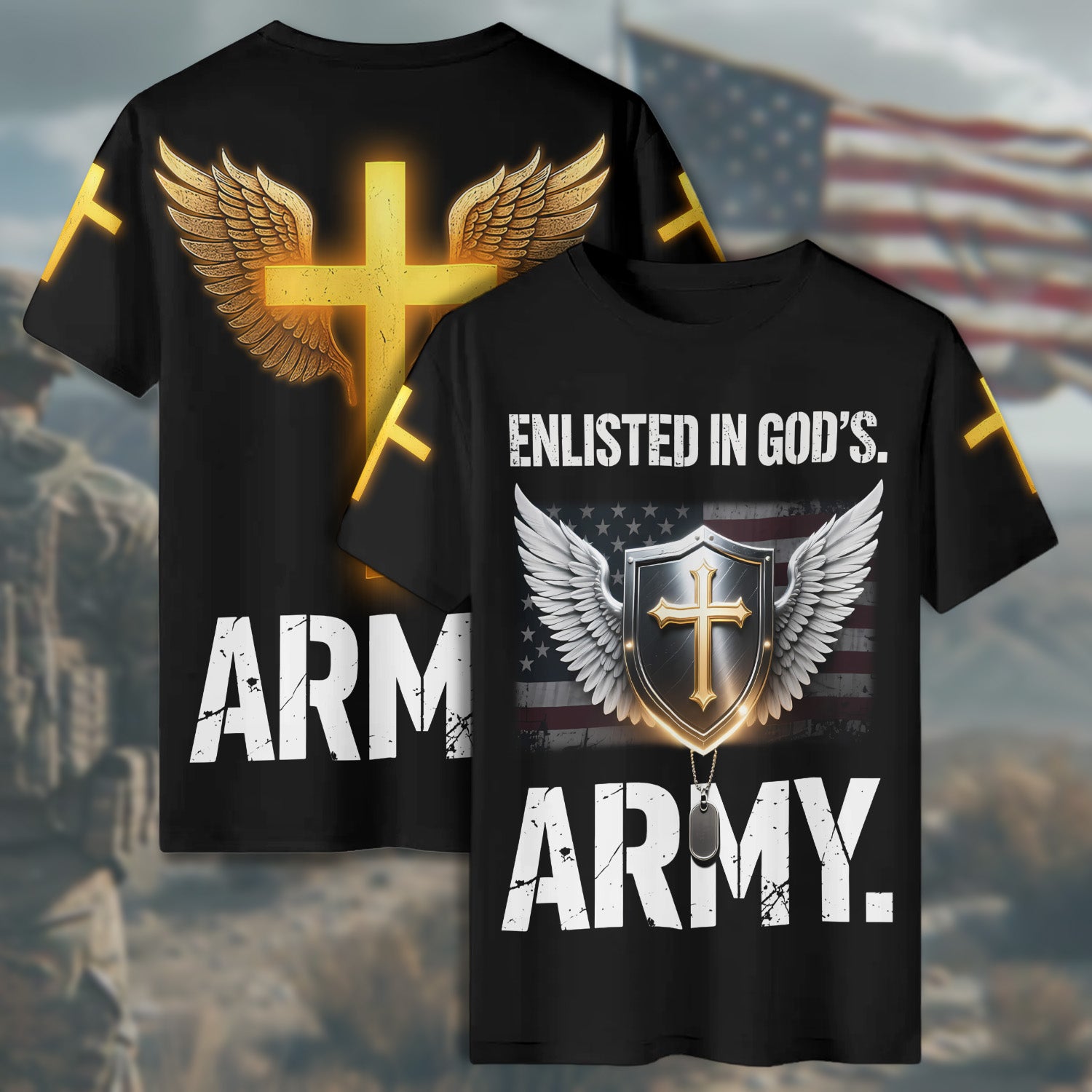 Enlisted in God’s Army All-over Print T-Shirt
