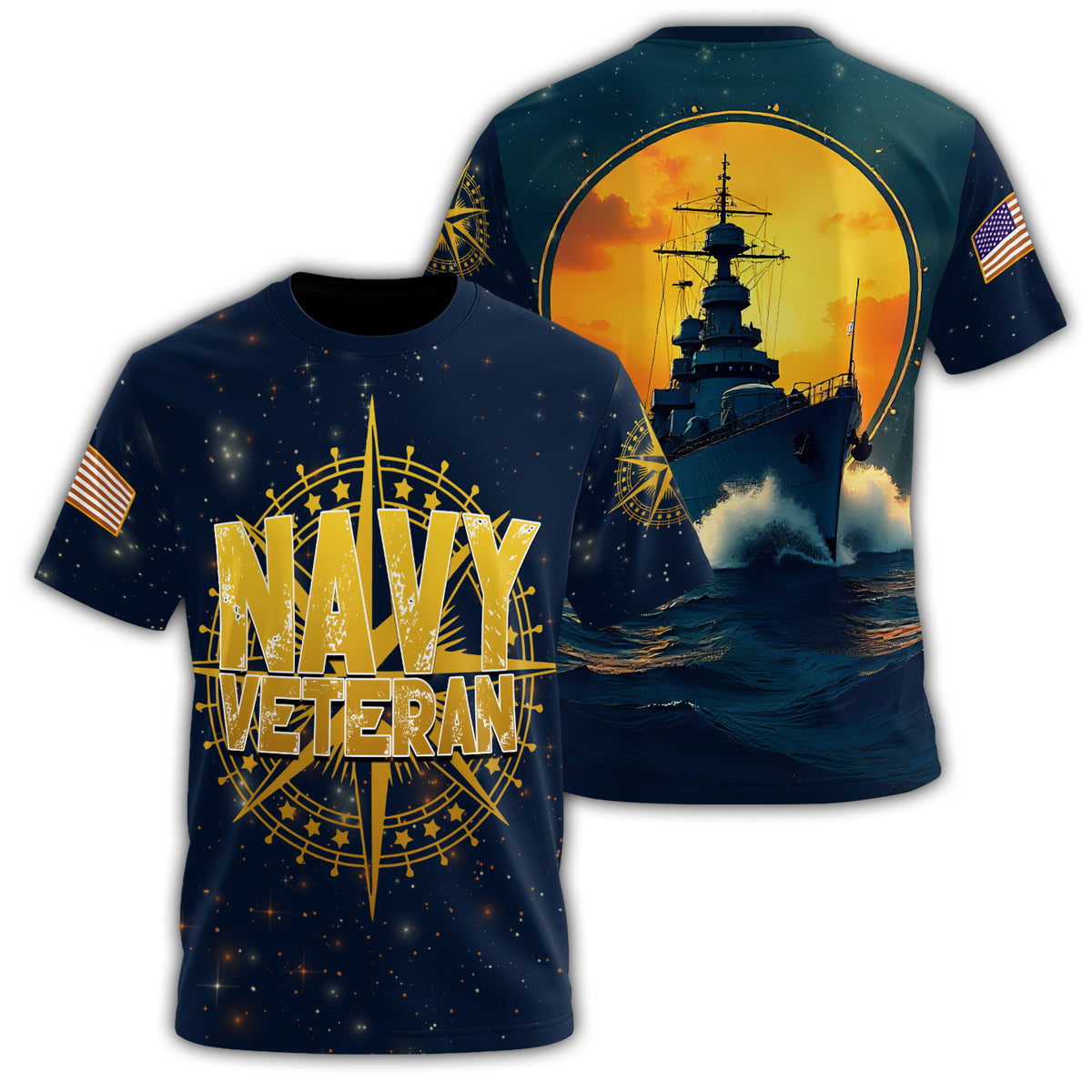 Navy Veteran Proud Defender All-over Print T-Shirt Main image