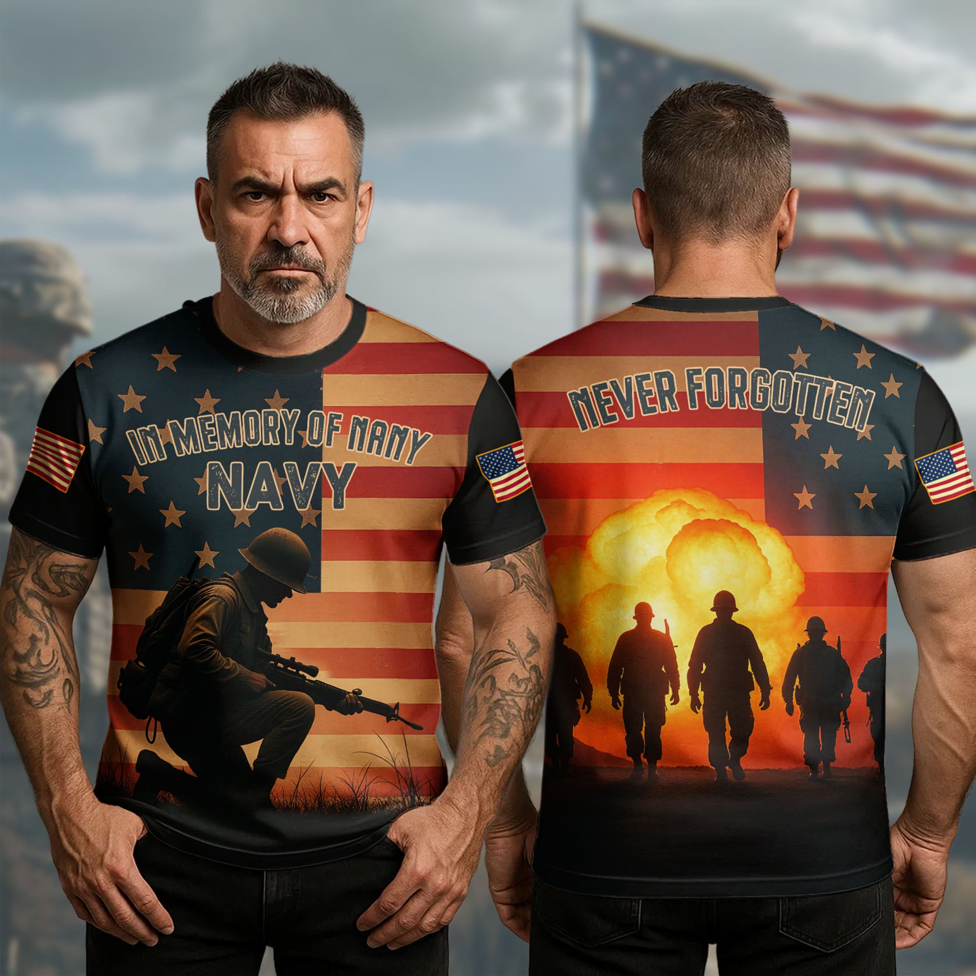 In Memory of Many Never Forgotten A Lasting Tribute to the Brave Veterans Who Gave Their All All-over Print T-Shirt
