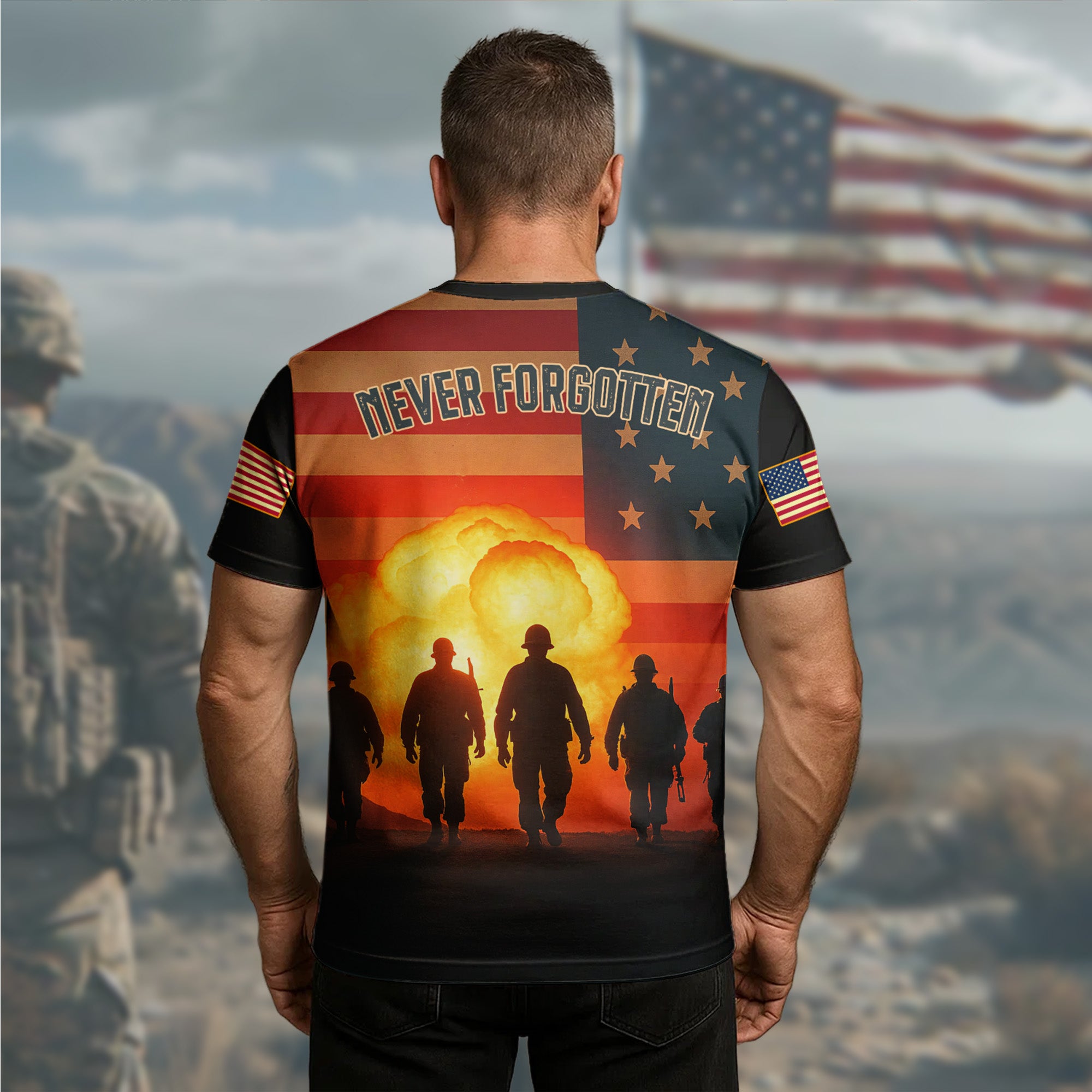 In Memory of Many Never Forgotten A Lasting Tribute to the Brave Veterans Who Gave Their All All-over Print T-Shirt