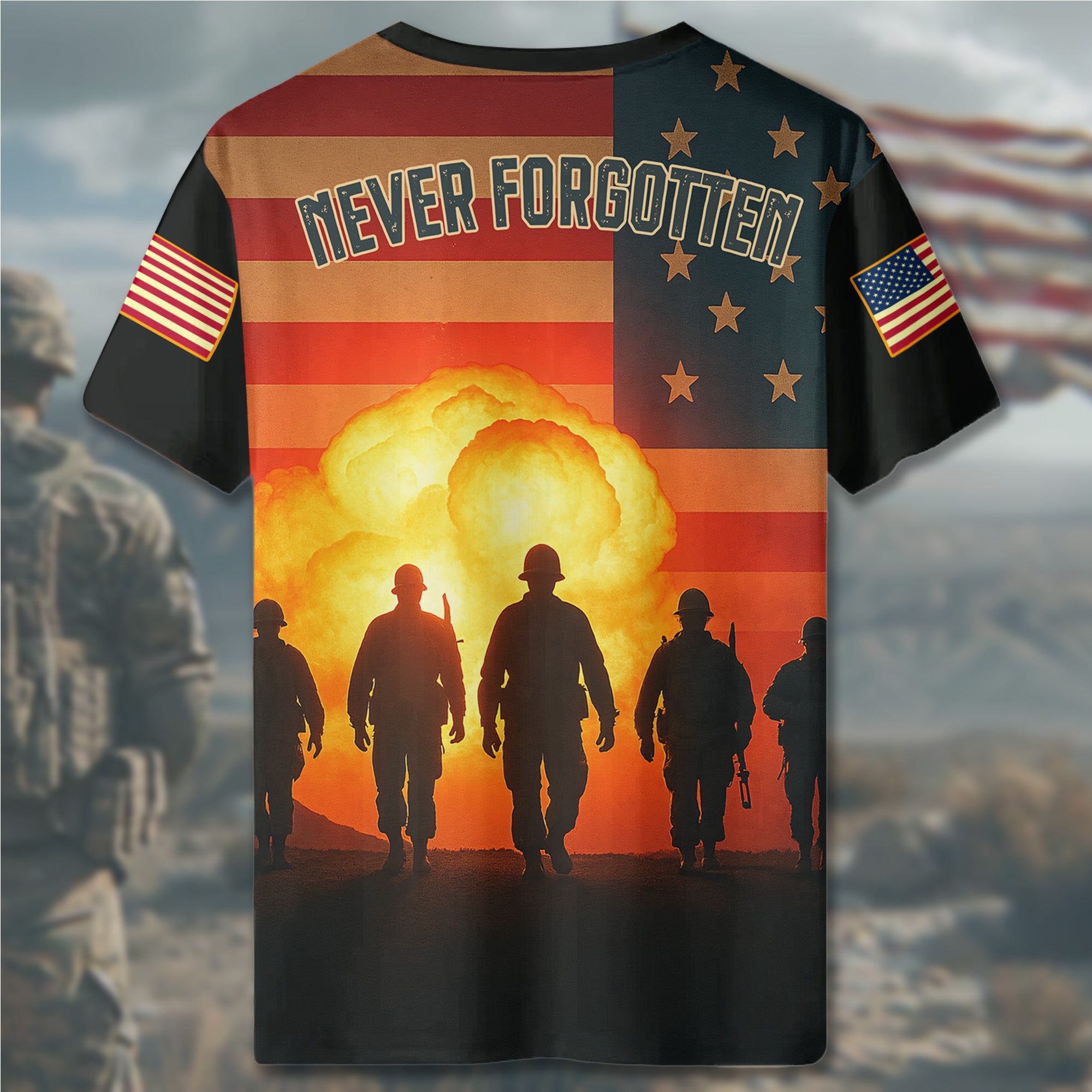 In Memory of Many Never Forgotten A Lasting Tribute to the Brave Veterans Who Gave Their All All-over Print T-Shirt