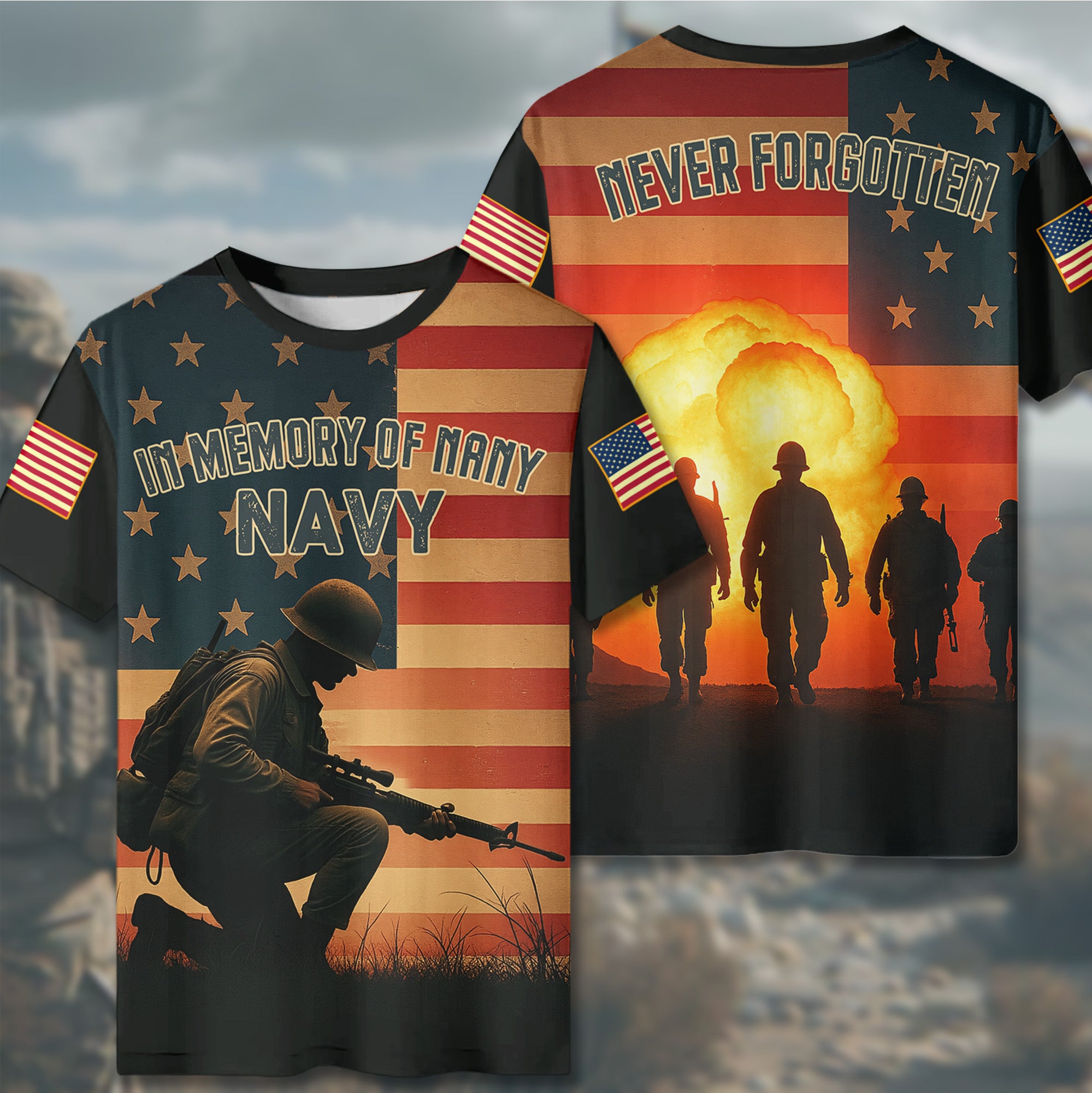 In Memory of Many Never Forgotten A Lasting Tribute to the Brave Veterans Who Gave Their All All-over Print T-Shirt
