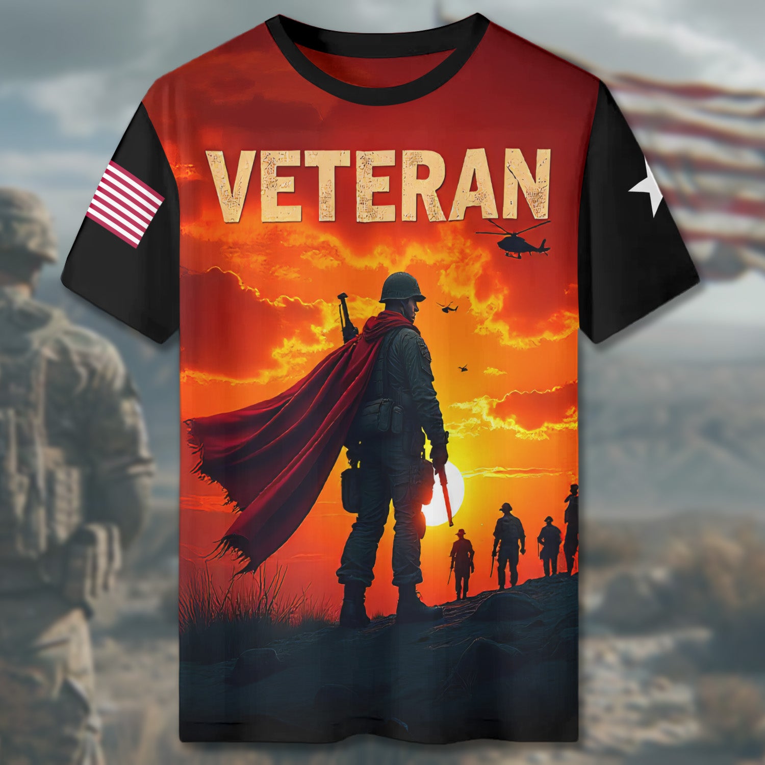 Veteran Life Is Never Completely Without Its Challenge Strength Gained Through Service and Sacrifice All-over Print T-Shirt