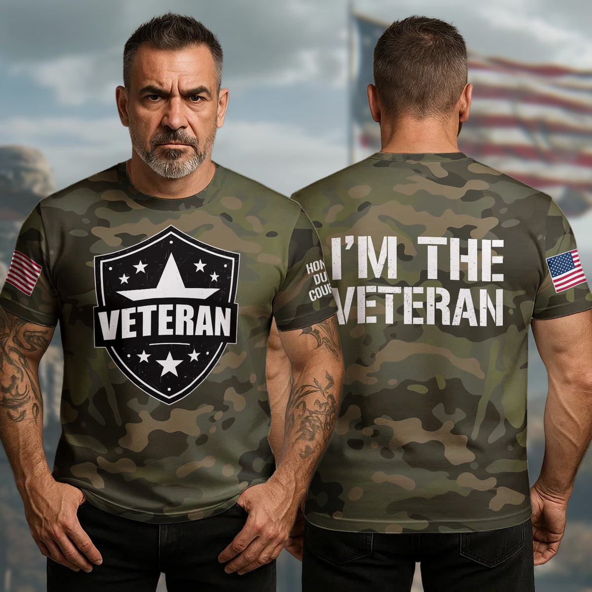I'm the Veteran Proud All-over Print T-Shirt Main image