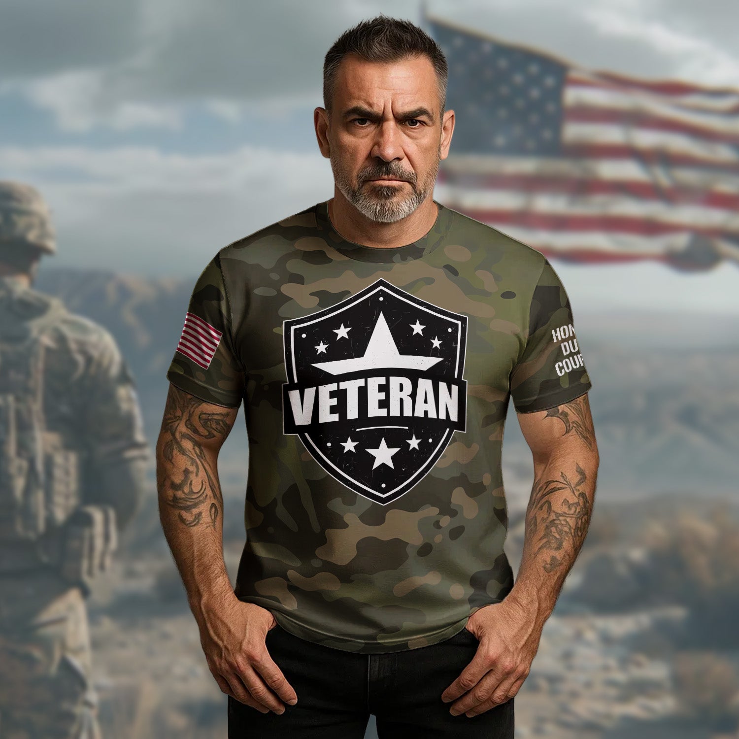 I'm the Veteran Proud All-over Print T-Shirt Secondary image