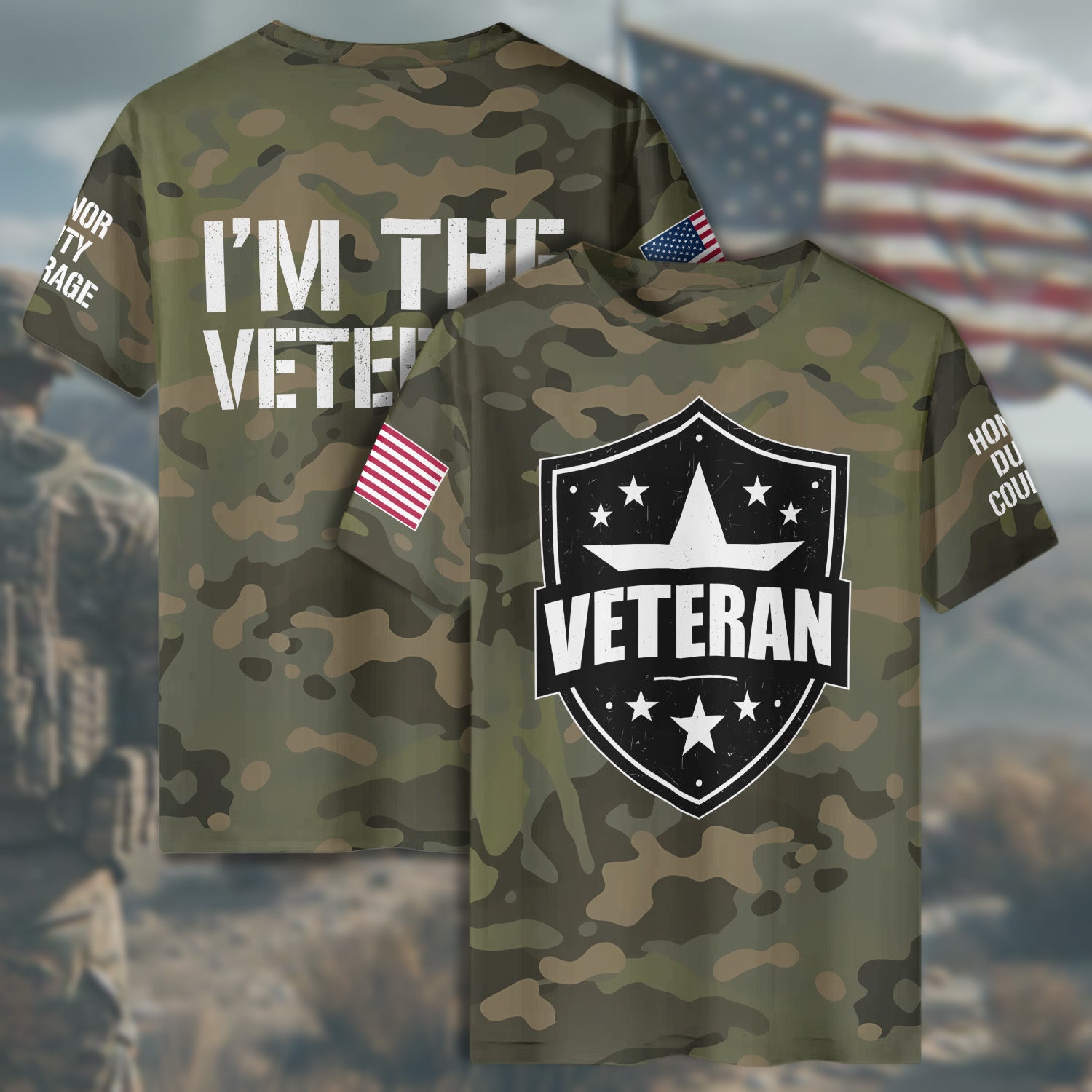 I'm the Veteran Proud All-over Print T-Shirt