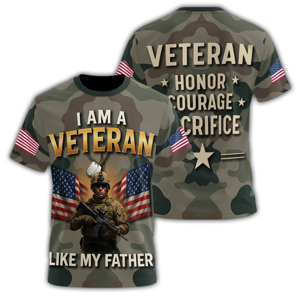 I Am a Veteran Like My All-over Print T-Shirt