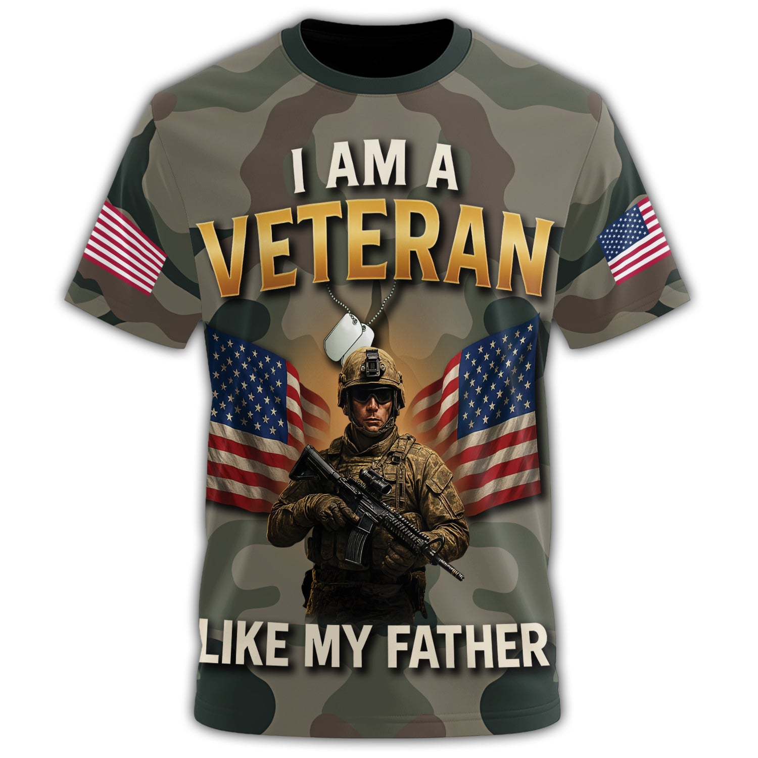 I Am a Veteran Like My All-over Print T-Shirt Secondary image