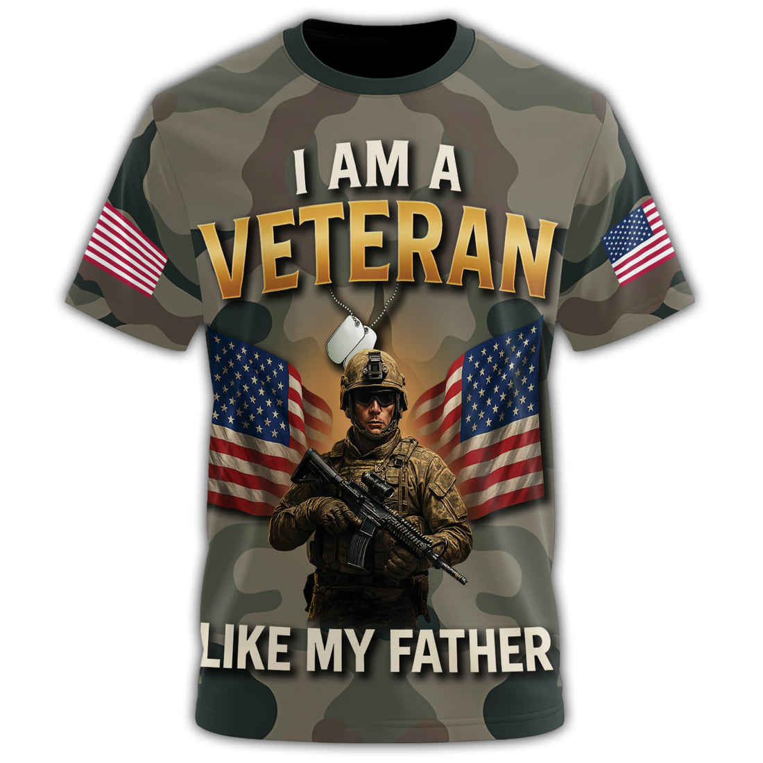 I Am a Veteran Like My All-over Print T-Shirt
