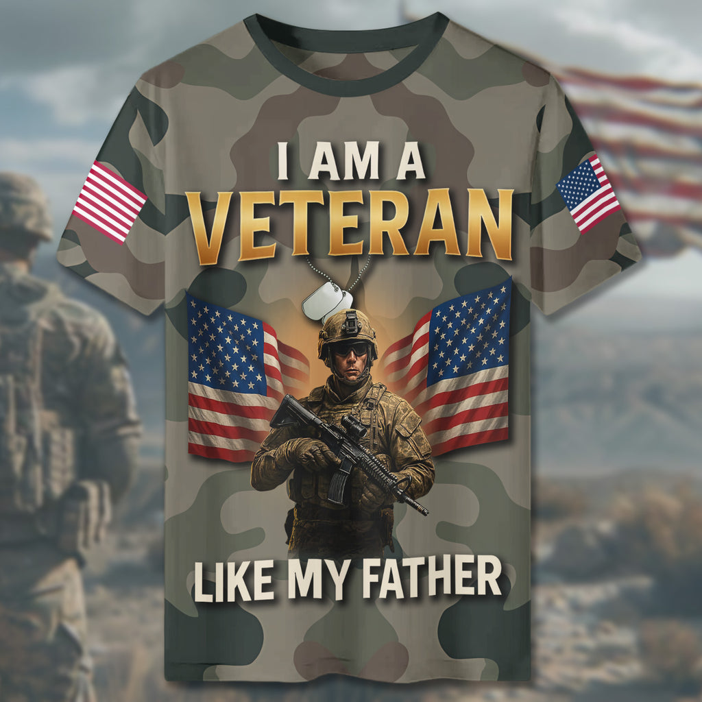 I Am a Veteran Like My All-over Print T-Shirt