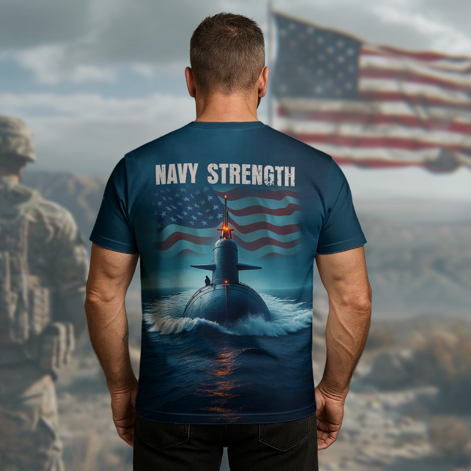 Warship Navy Strength Unmatched Power at Sea Defending Freedom with Pride and Precision All-over Print T-Shirt