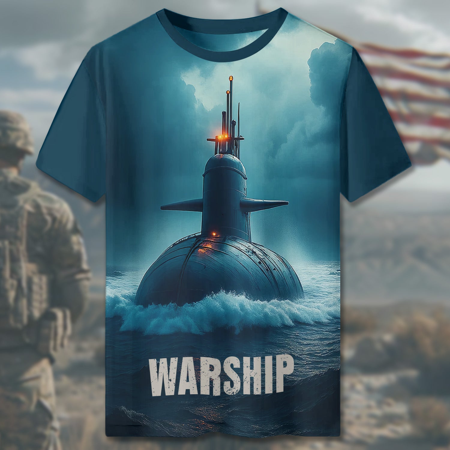Warship Navy Strength Unmatched Power at Sea Defending Freedom with Pride and Precision All-over Print T-Shirt