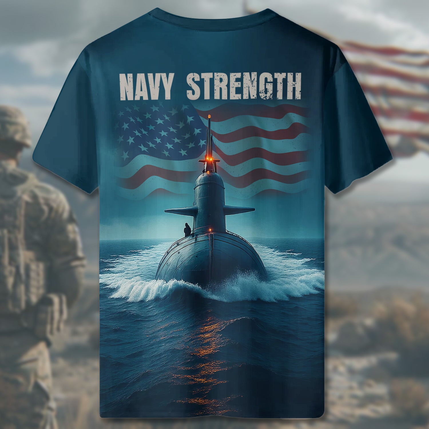Warship Navy Strength Unmatched Power at Sea Defending Freedom with Pride and Precision All-over Print T-Shirt