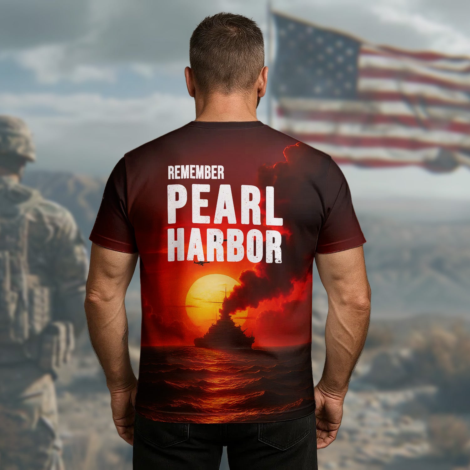 Pearl Harbor Honolulu Hawaii Dec 7th 1941 Remembering the Day of Infamy Honoring the Fallen All-over Print T-Shirt