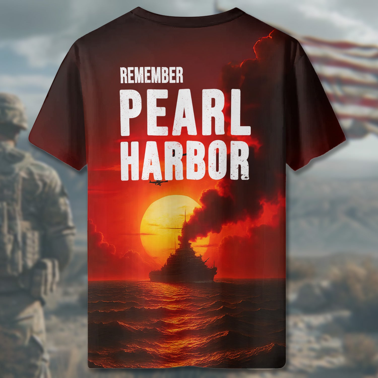 Pearl Harbor Honolulu Hawaii Dec 7th 1941 Remembering the Day of Infamy Honoring the Fallen All-over Print T-Shirt
