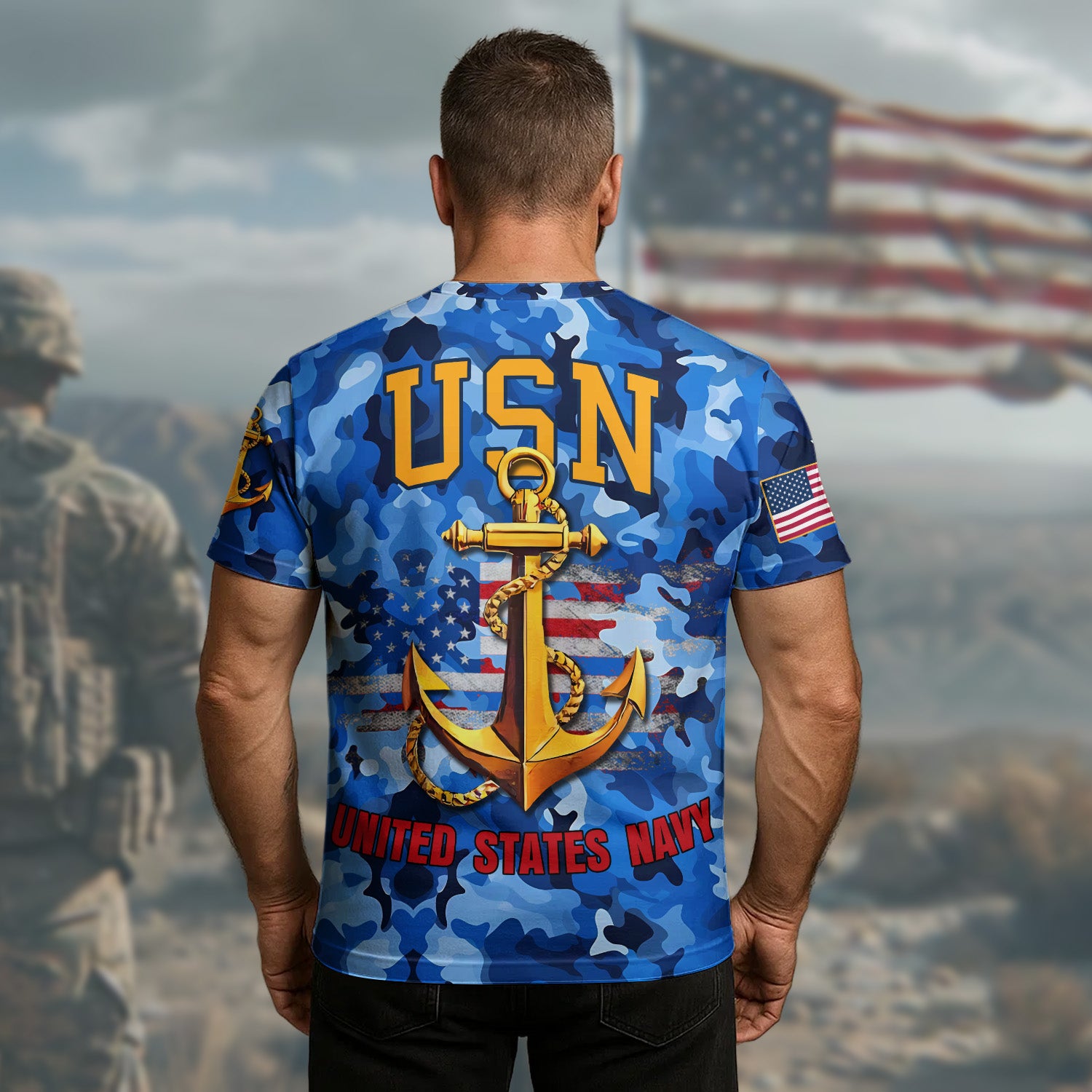 U.S. Navy Strength at Sea Forged by Honor Driven by Courage Dedicated to Freedom and Service All-over Print T-Shirt