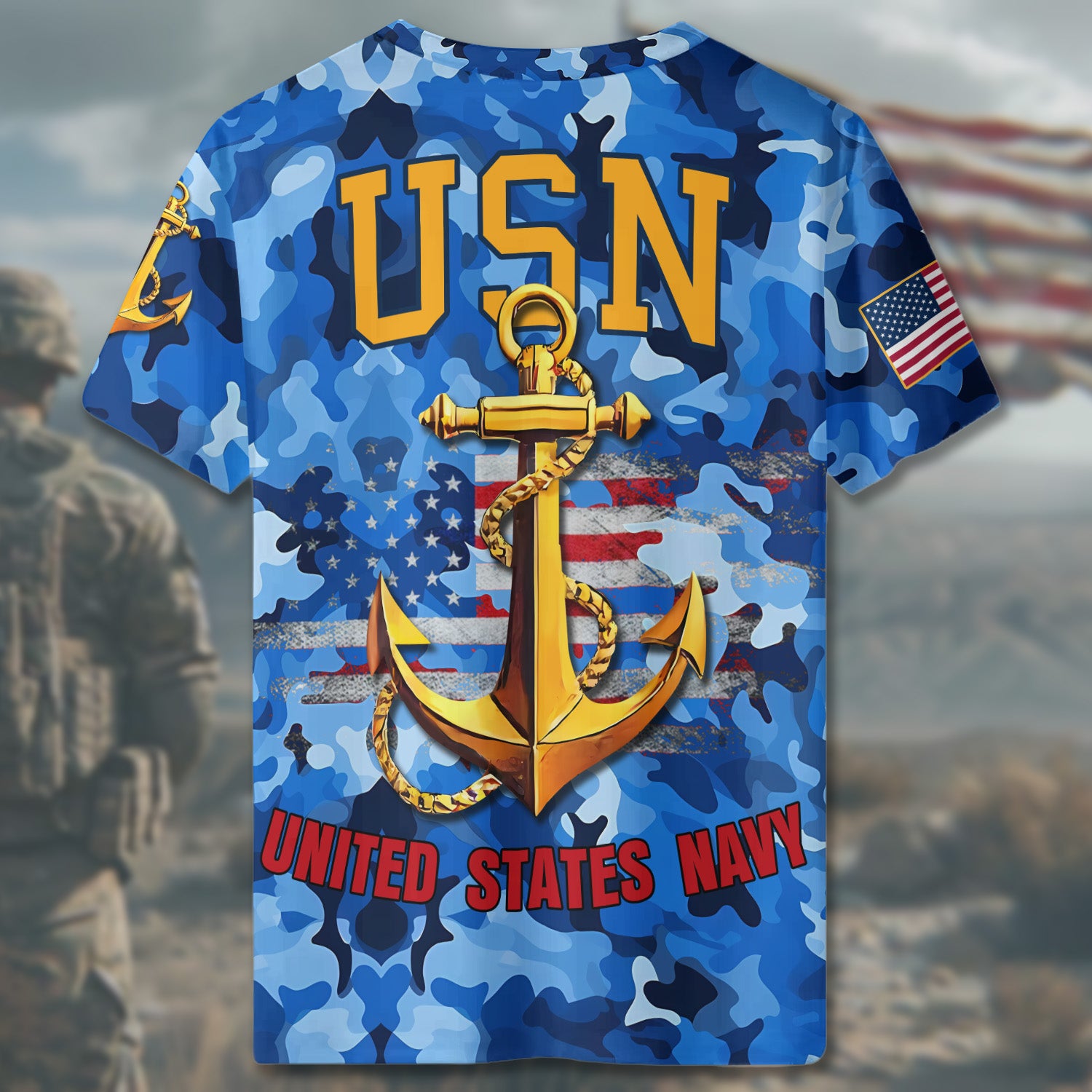 U.S. Navy Strength at Sea Forged by Honor Driven by Courage Dedicated to Freedom and Service All-over Print T-Shirt