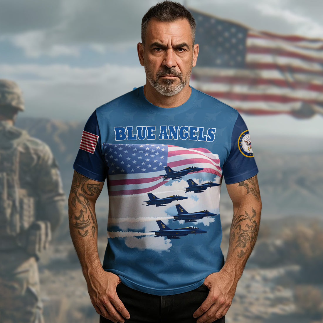 Blue Angels Precision in All-over Print T-Shirt