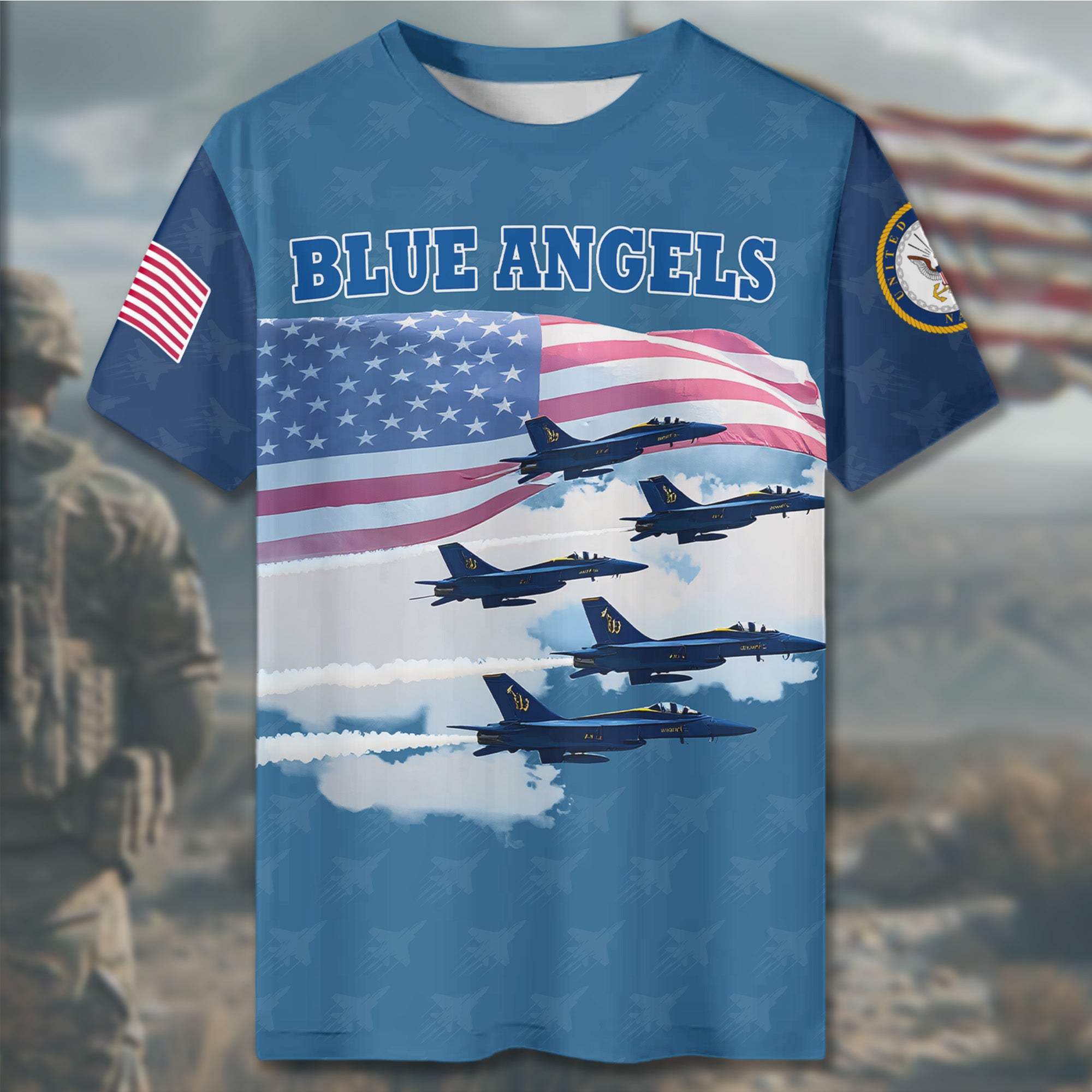 Blue Angels Precision in All-over Print T-Shirt