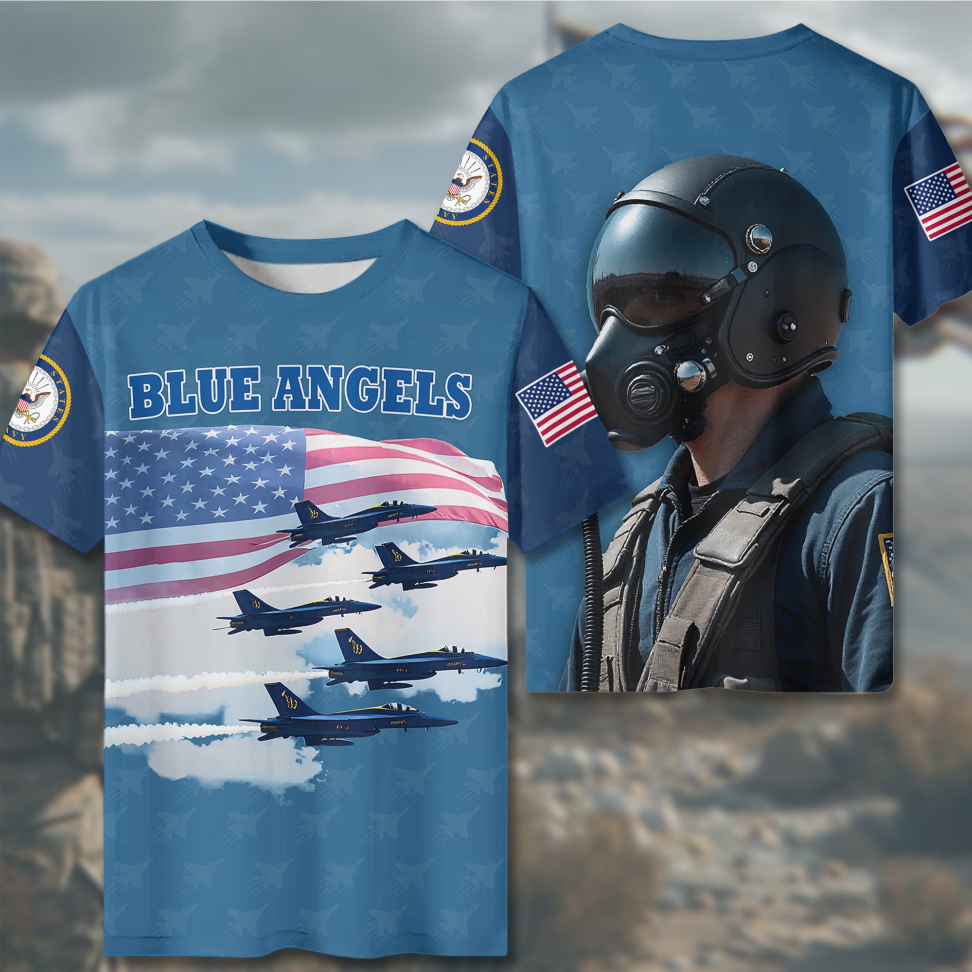 Blue Angels Precision in All-over Print T-Shirt