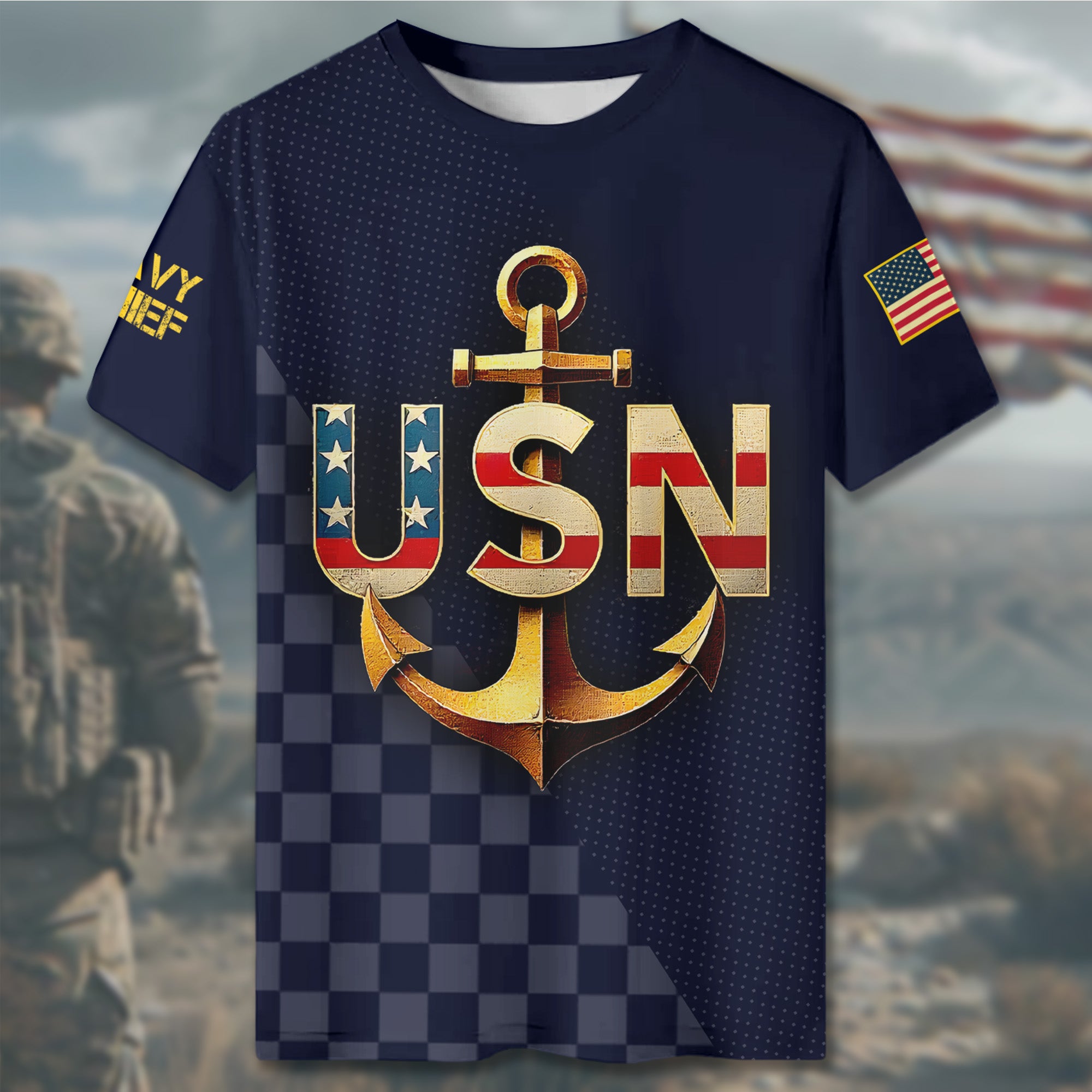 It Cannot Be Inherited or Bought I Earned It with Blood Sweat and Tears I Am Forever a Navy Chief All-over Print T-Shirt