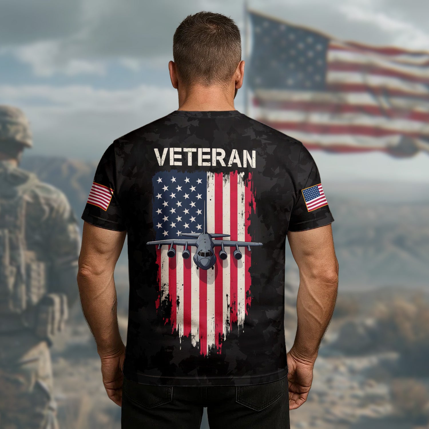 U.S.A.F. Veteran Proudly All-over Print T-Shirt
