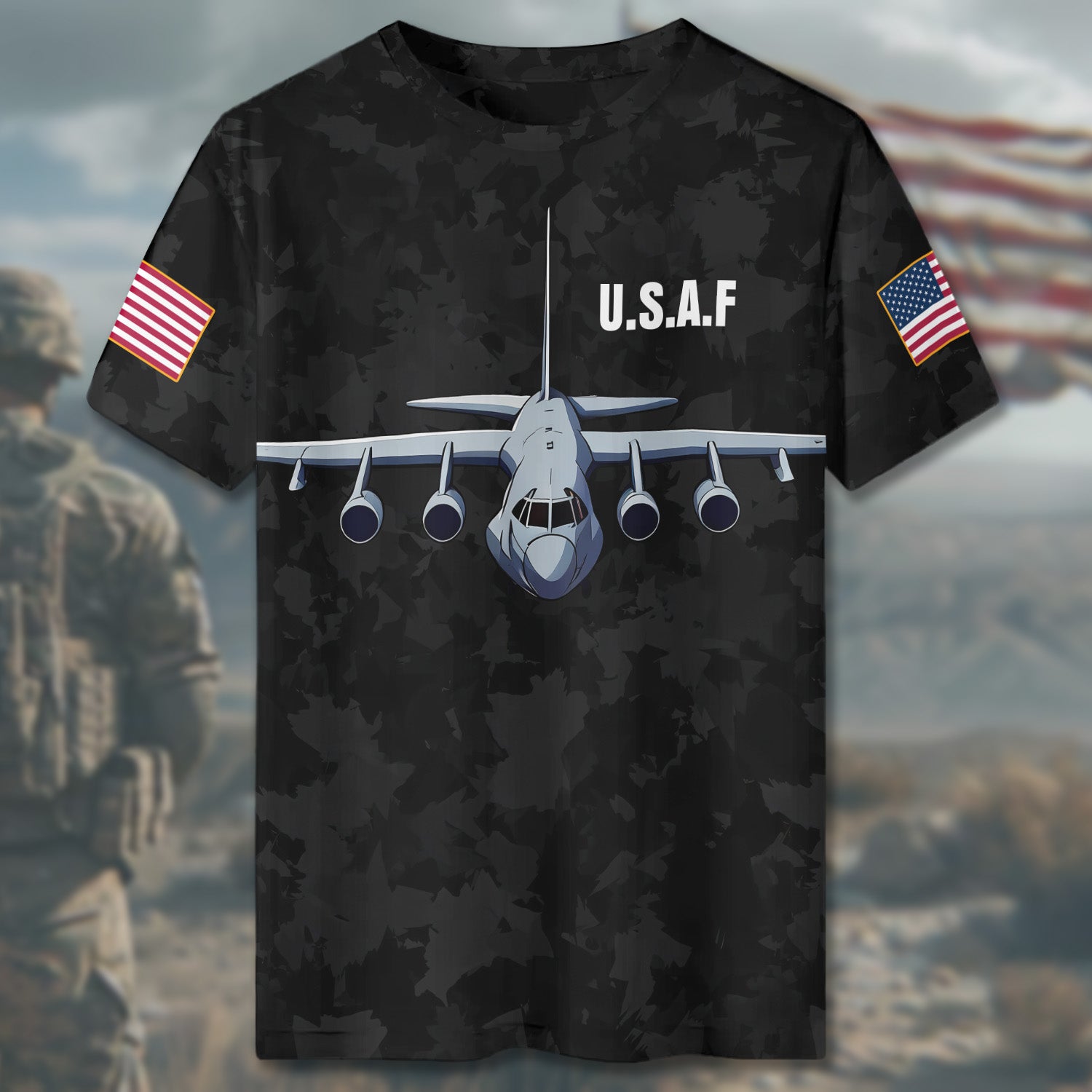 U.S.A.F. Veteran Proudly All-over Print T-Shirt