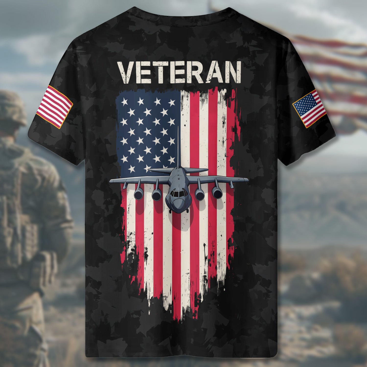 U.S.A.F. Veteran Proudly All-over Print T-Shirt