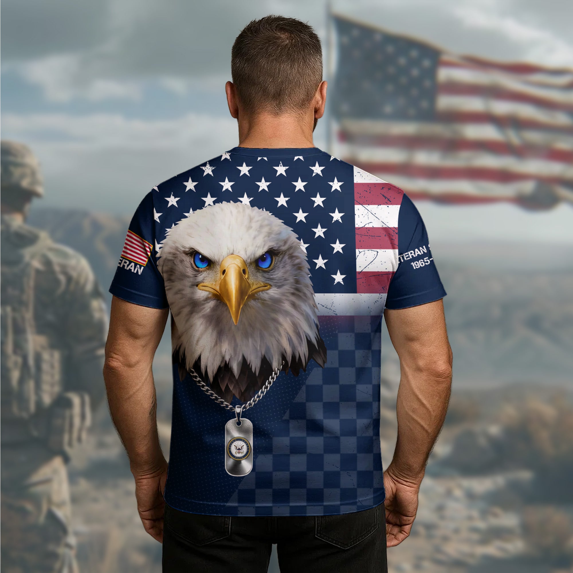 US Navy Veteran Service Proud US Military Veteran Honor Courage Commitment Sacrifice Always All-over Print T-Shirt