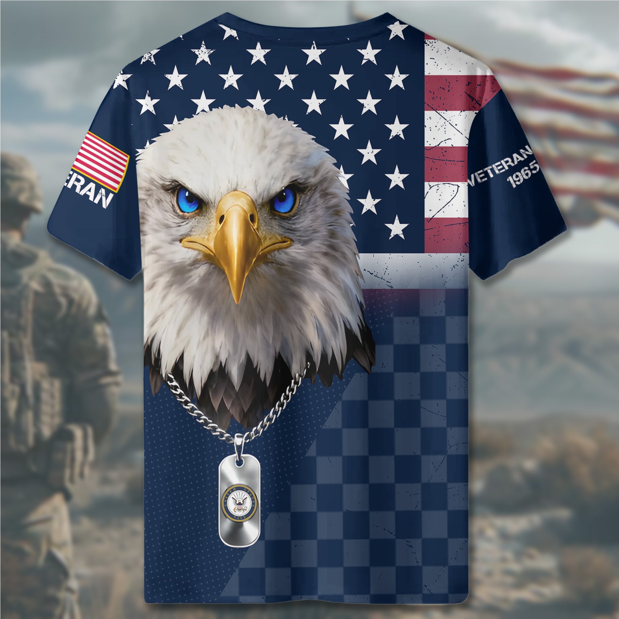US Navy Veteran Service Proud US Military Veteran Honor Courage Commitment Sacrifice Always All-over Print T-Shirt