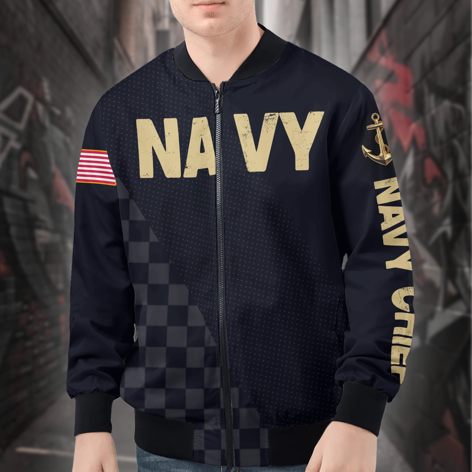 Navy Chief Pride All-over Print Bomber Jacket