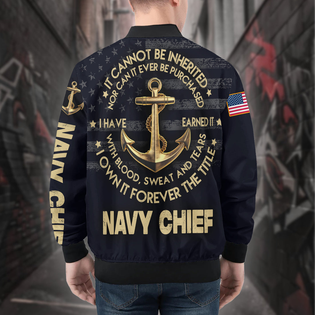 Navy Chief Pride All-over Print Bomber Jacket