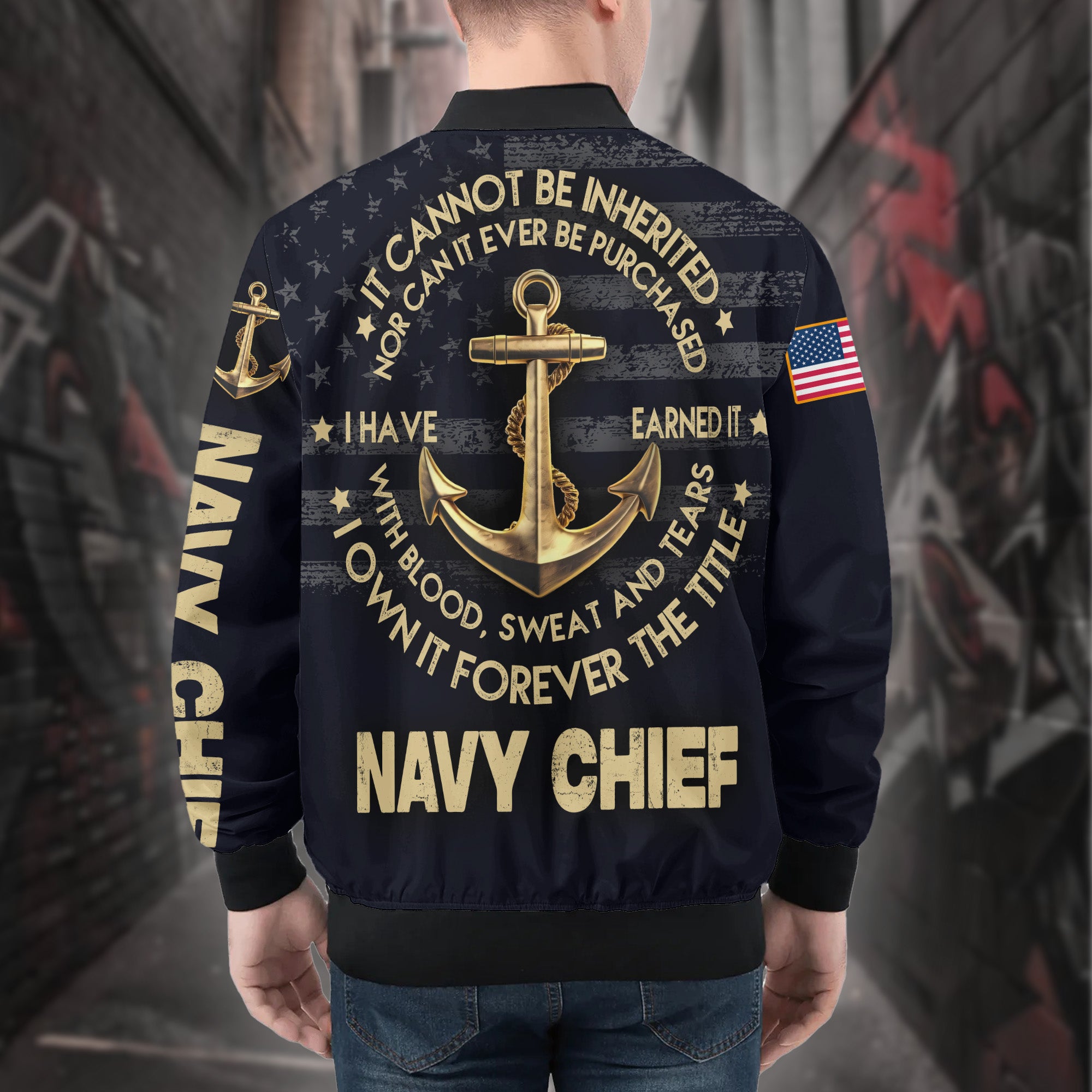 Navy Chief Pride All-over Print Bomber Jacket