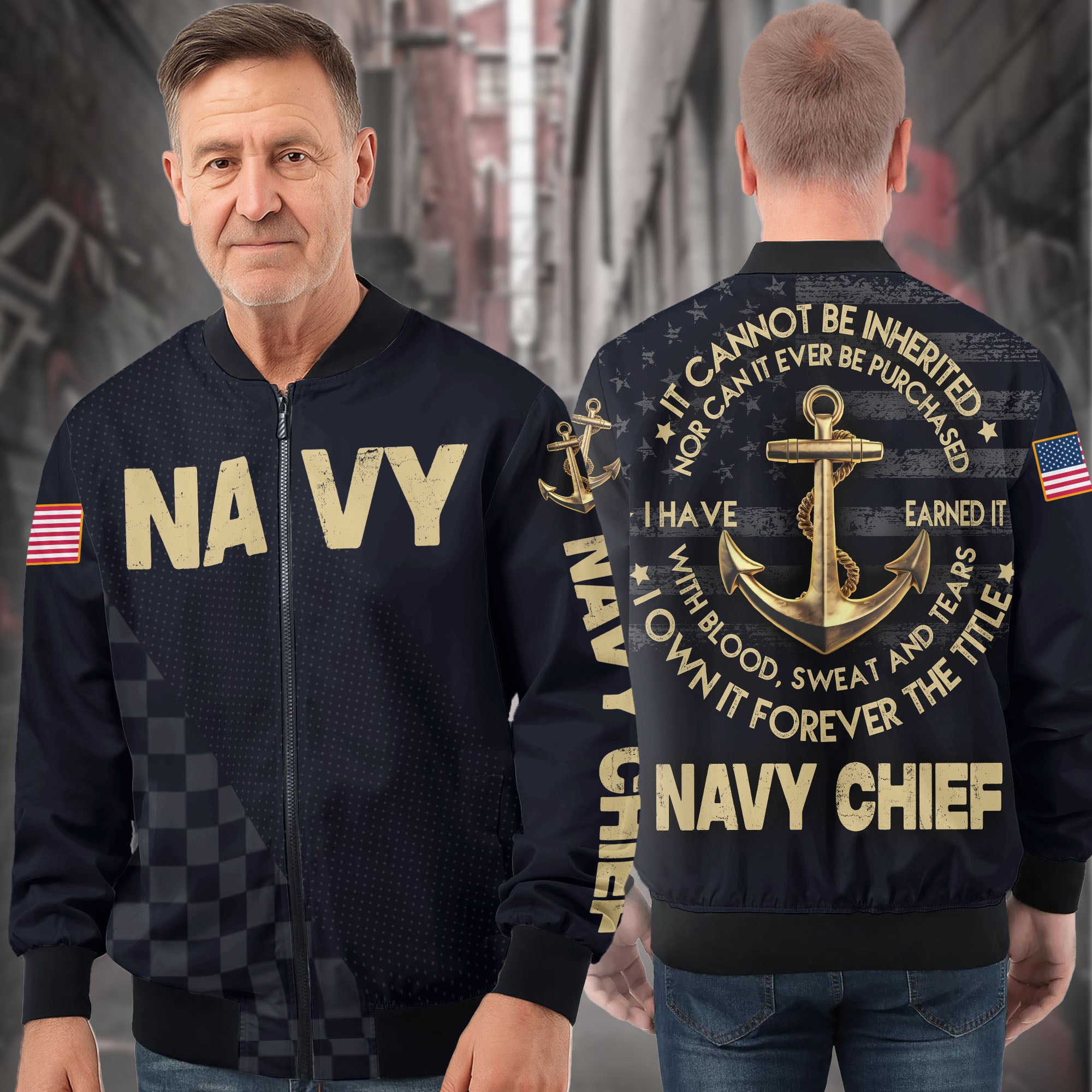 Navy Chief Pride All-over Print Bomber Jacket