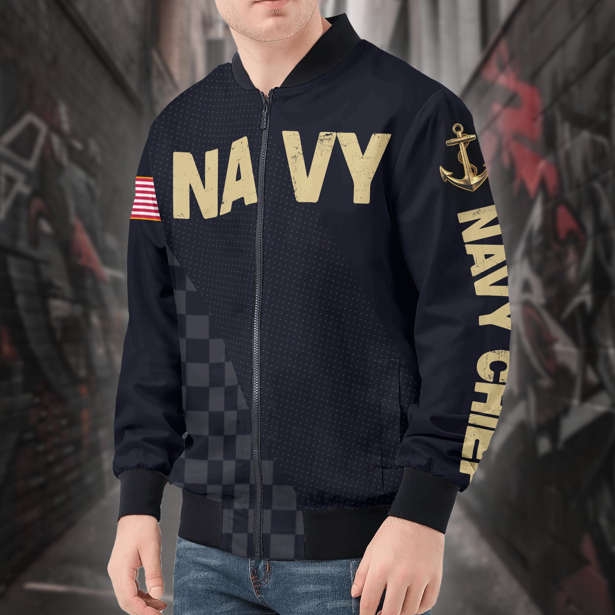 Navy Chief Pride All-over Print Bomber Jacket
