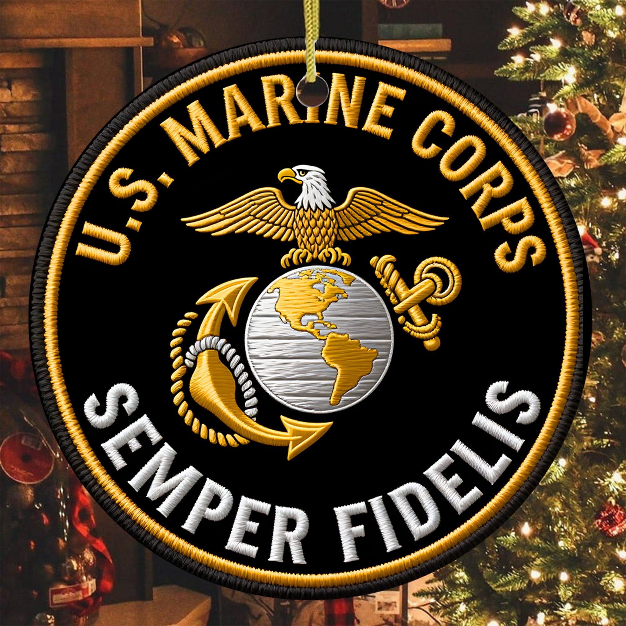 U.S. Marine Corps Semper Fidelis Always Faithful Proud Veteran Spirit of Honor and Loyalty Ornament