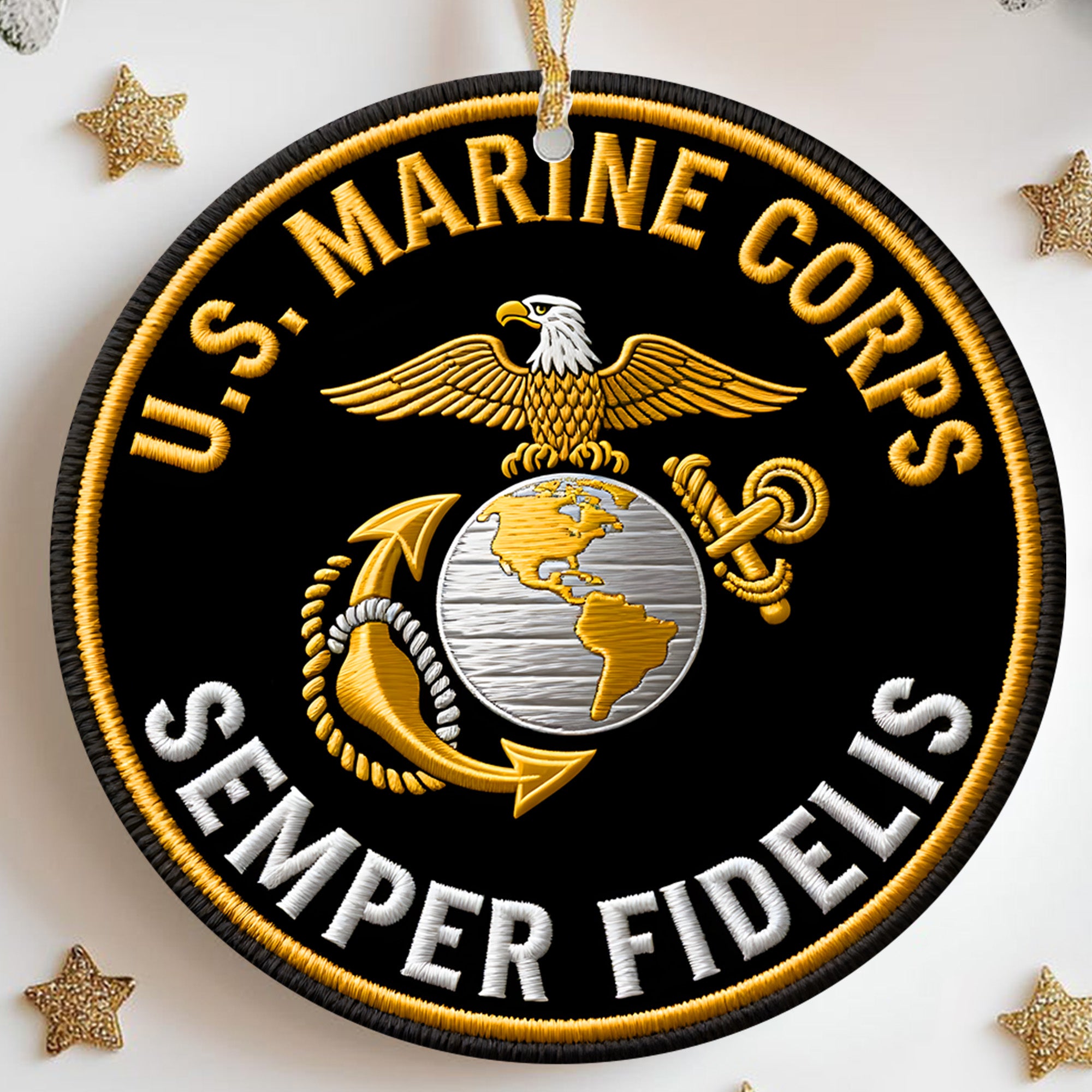 U.S. Marine Corps Semper Fidelis Always Faithful Proud Veteran Spirit of Honor and Loyalty Ornament