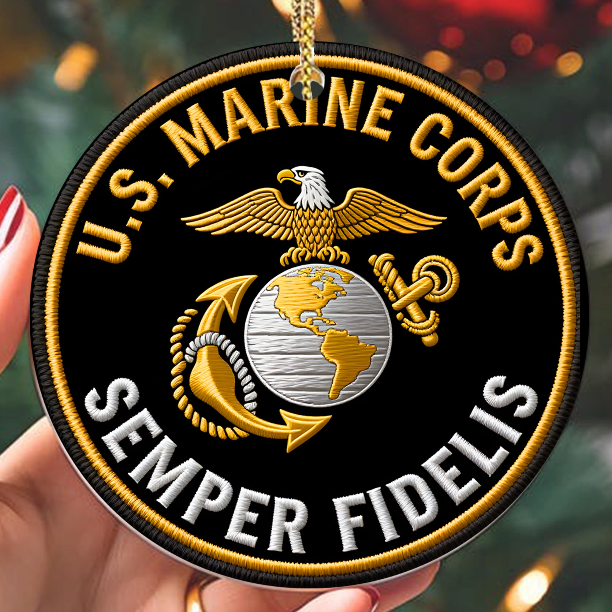 U.S. Marine Corps Semper Fidelis Always Faithful Proud Veteran Spirit of Honor and Loyalty Ornament