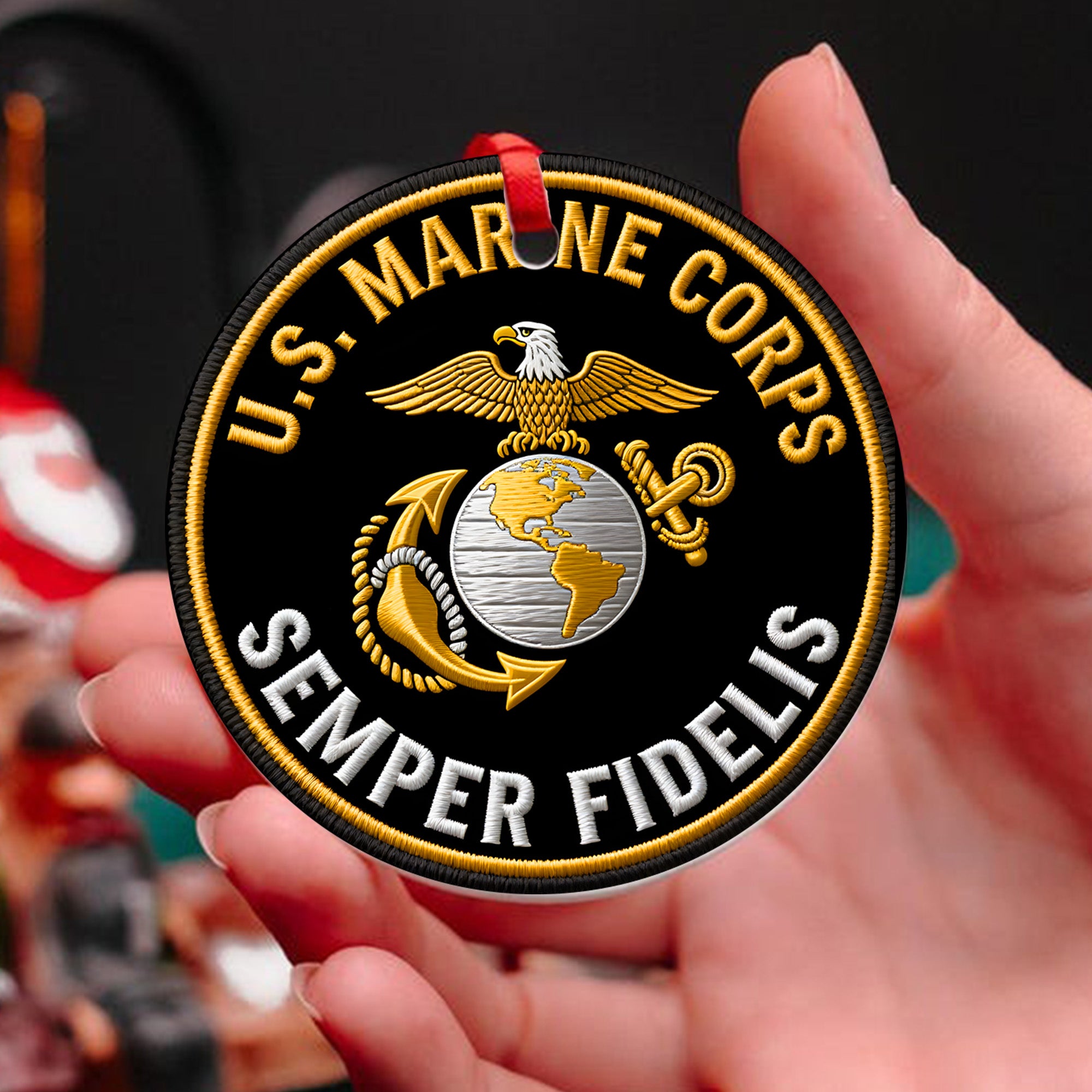 U.S. Marine Corps Semper Fidelis Always Faithful Proud Veteran Spirit of Honor and Loyalty Ornament